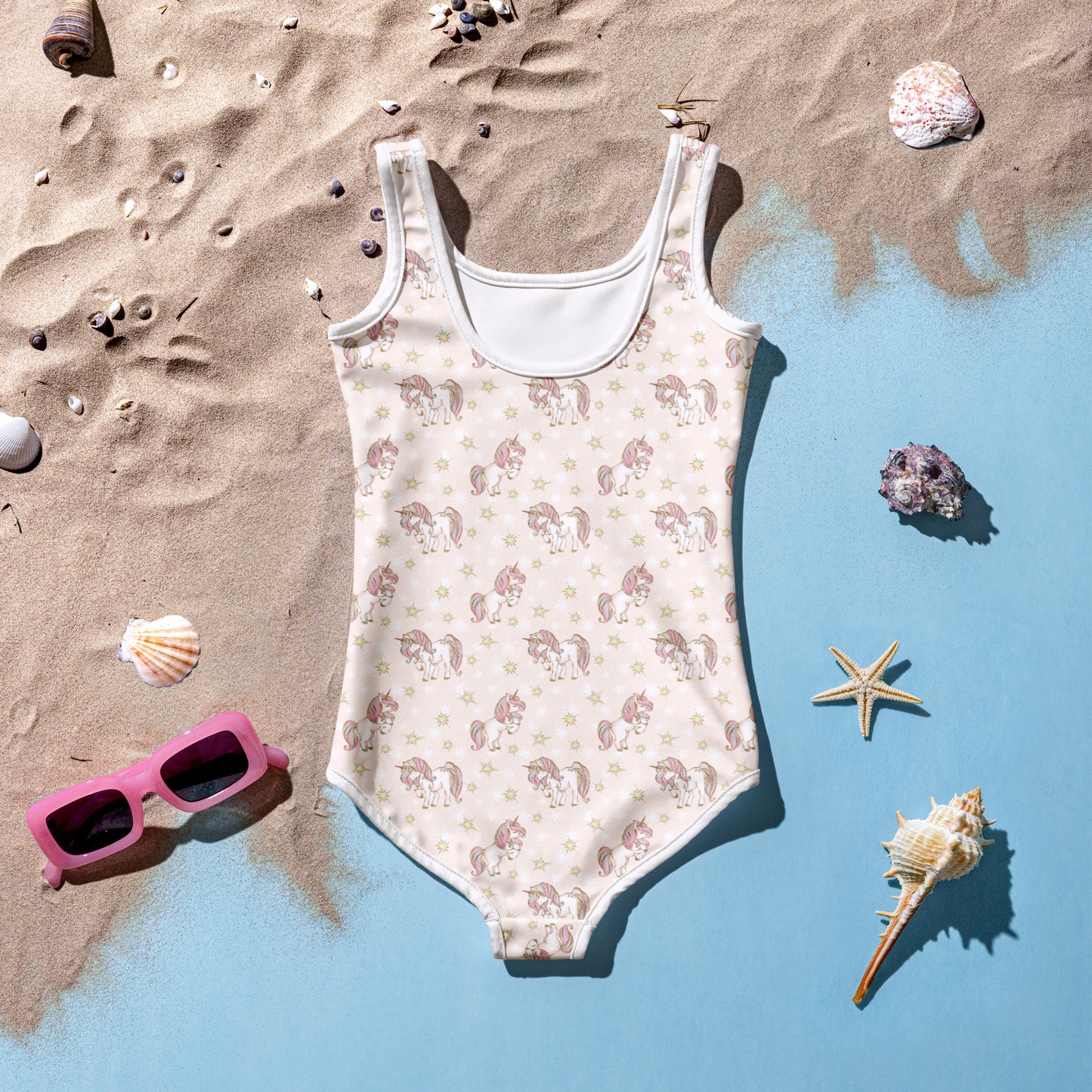 Pink Unicorn Pattern - Kids Swimsuit