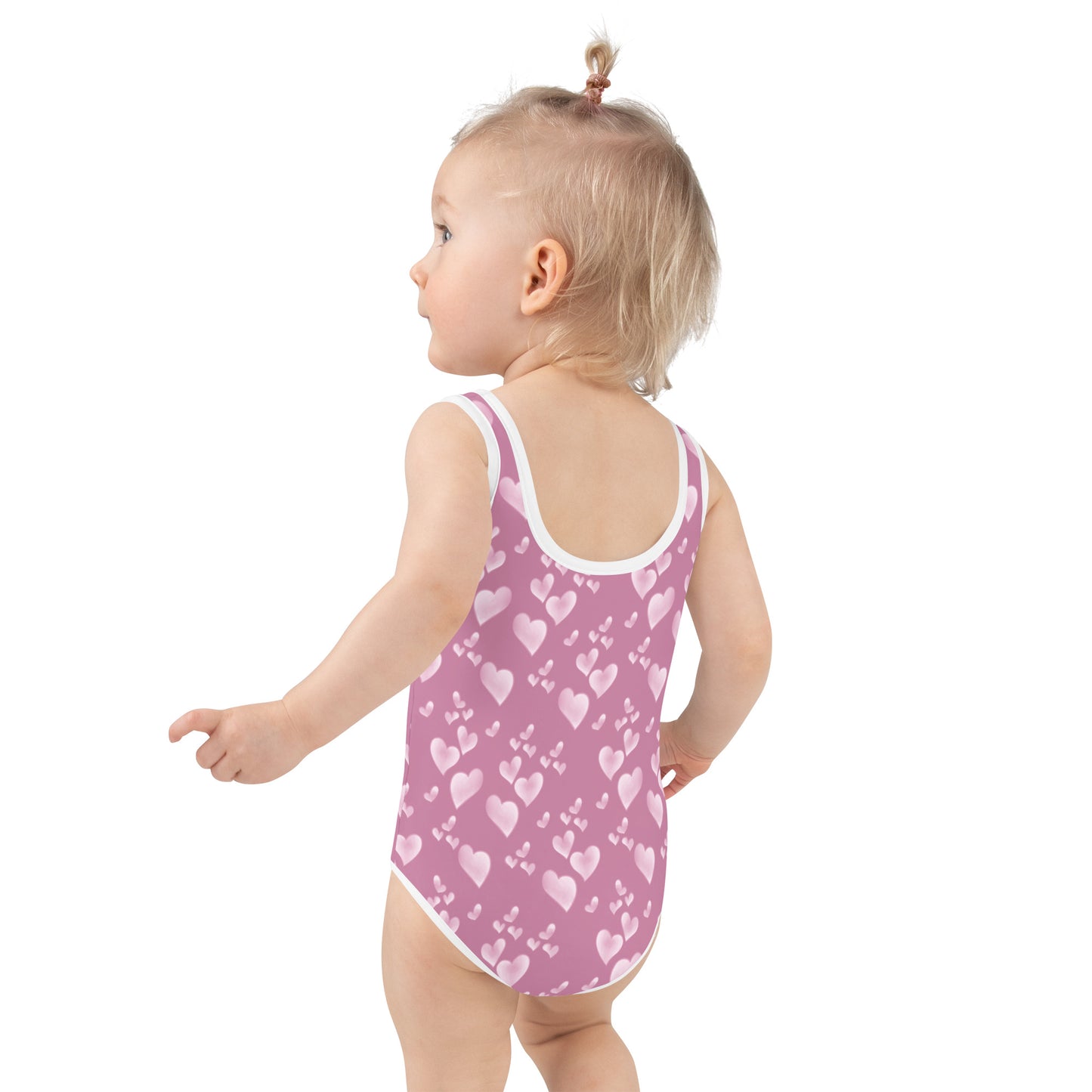Pink Floating Hearts - Kids Swimsuit