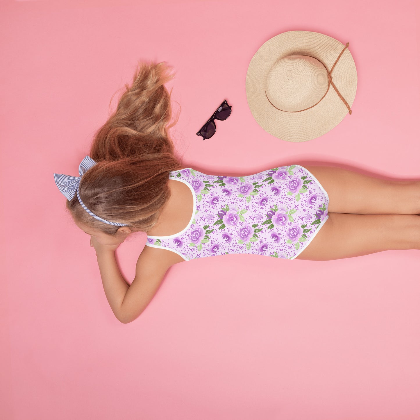 Purple Flowers - Kids Swimsuit
