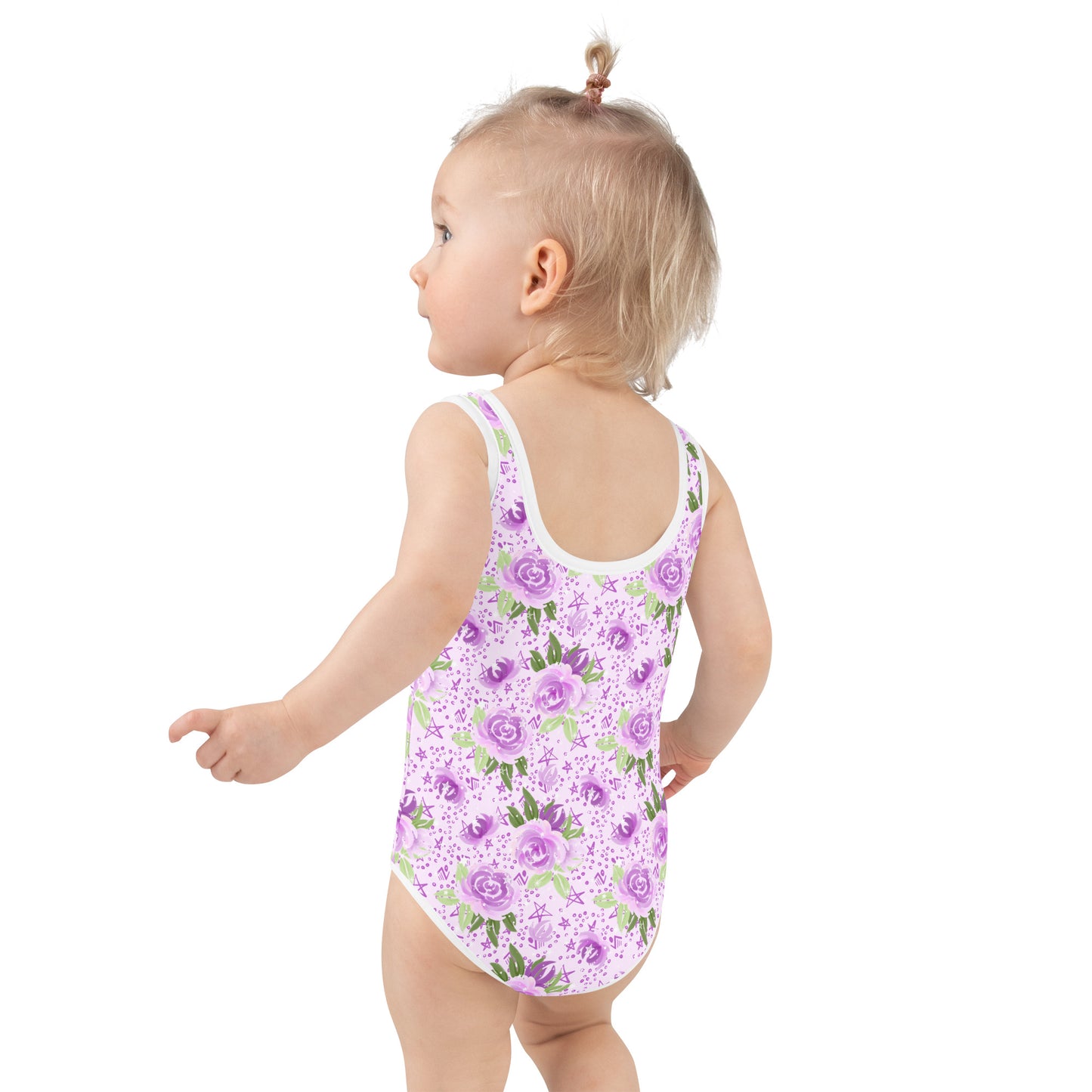 Purple Flowers - Kids Swimsuit