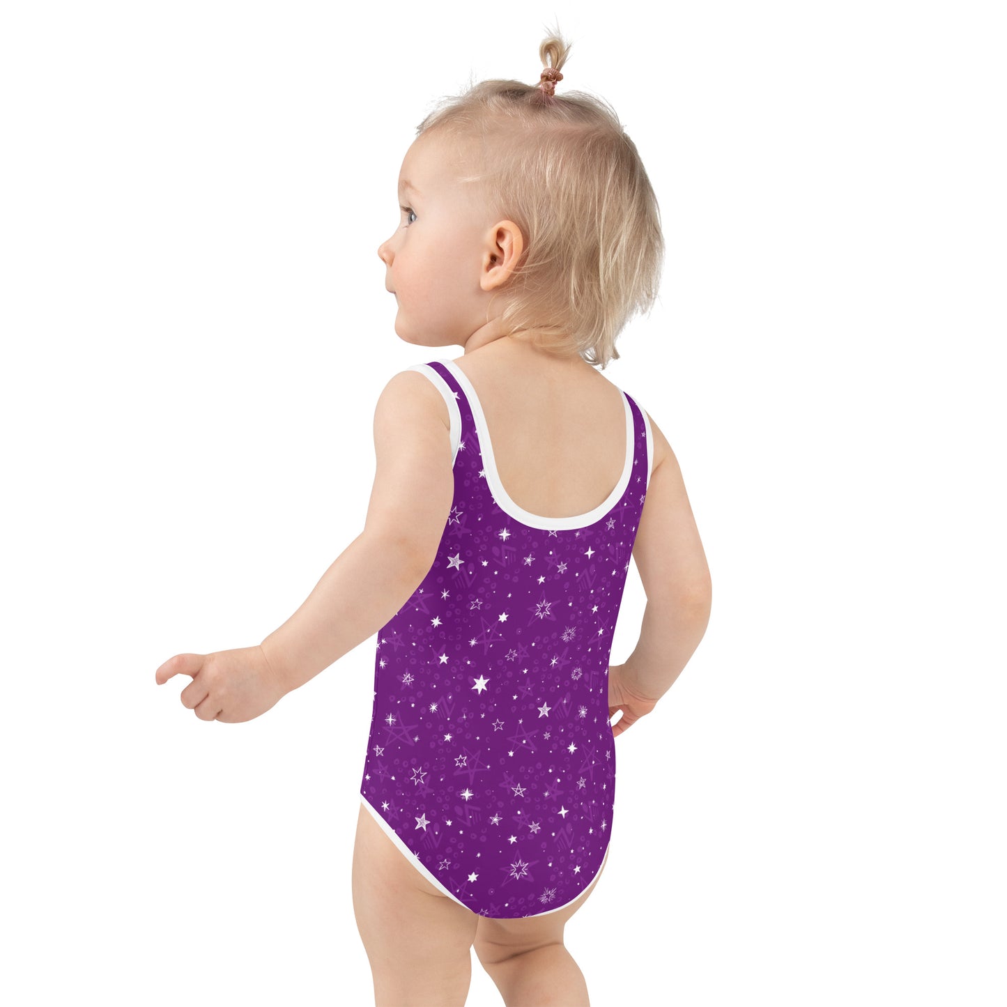 Purple and White Stars - Kids Swimsuit