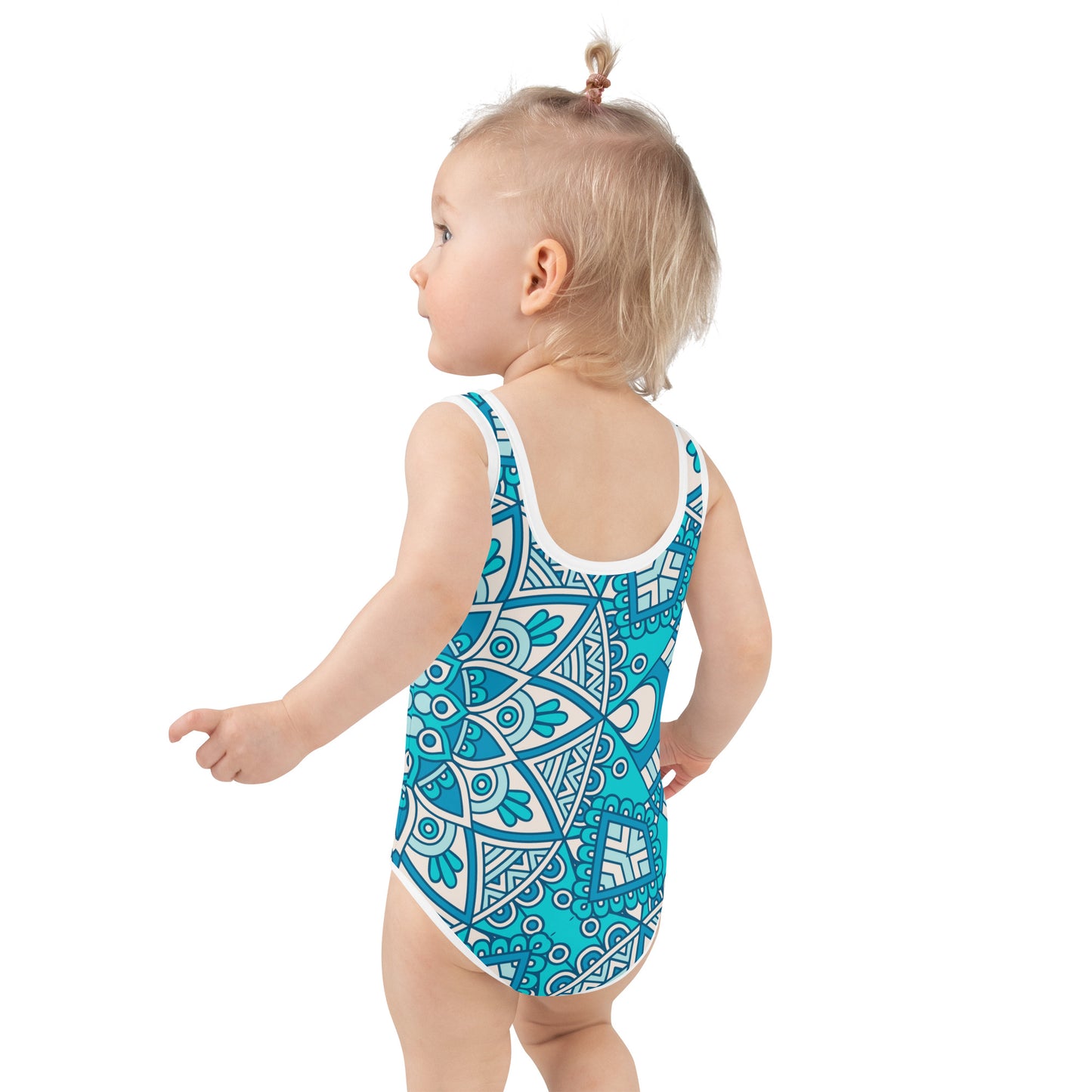 Blue Abstract Mandala - Kids Swimsuit