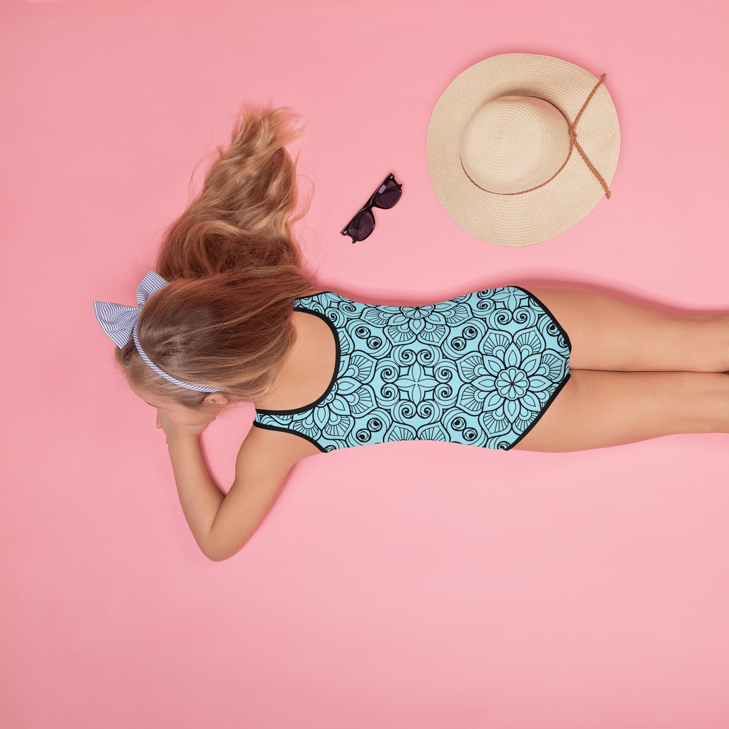 Blue and Black Mandala - Kids Swimsuit