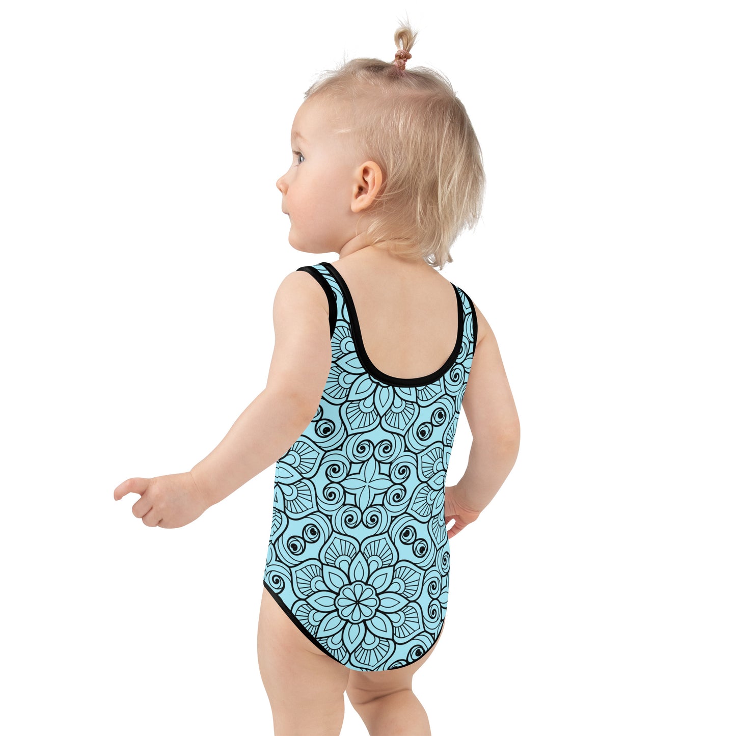 Blue and Black Mandala - Kids Swimsuit