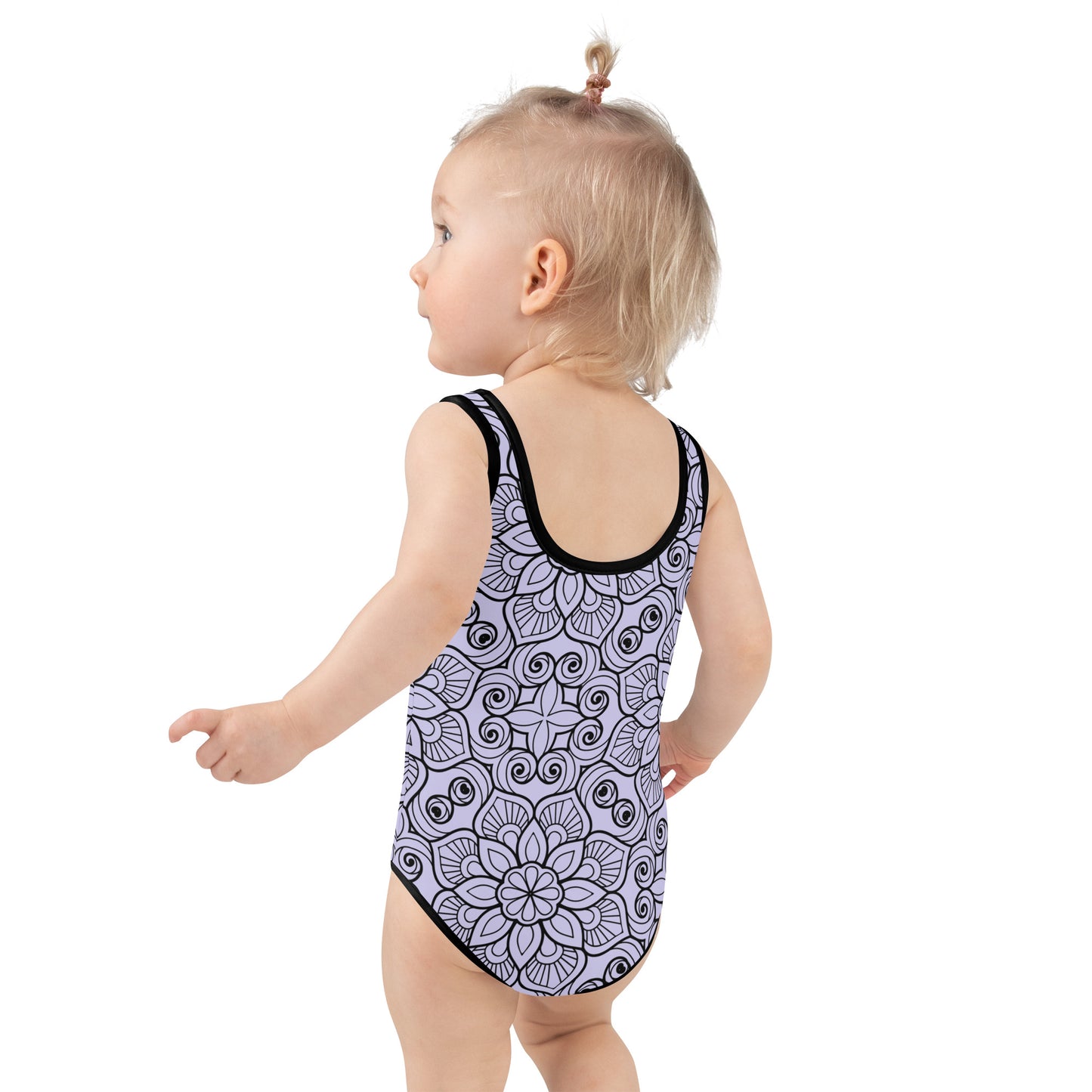 Purple and Black Mandala - Kids Swimsuit