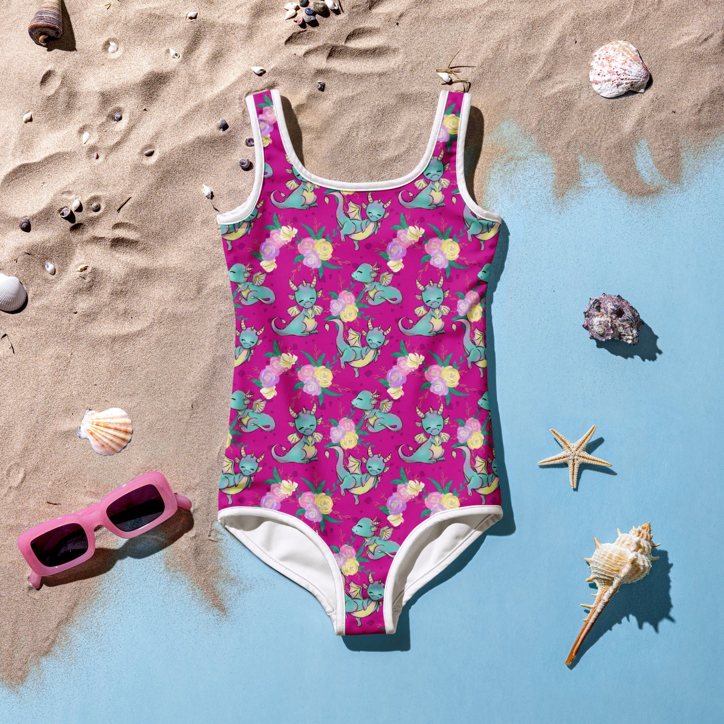 Cute Baby Dragon Pattern - Kids Swimsuit