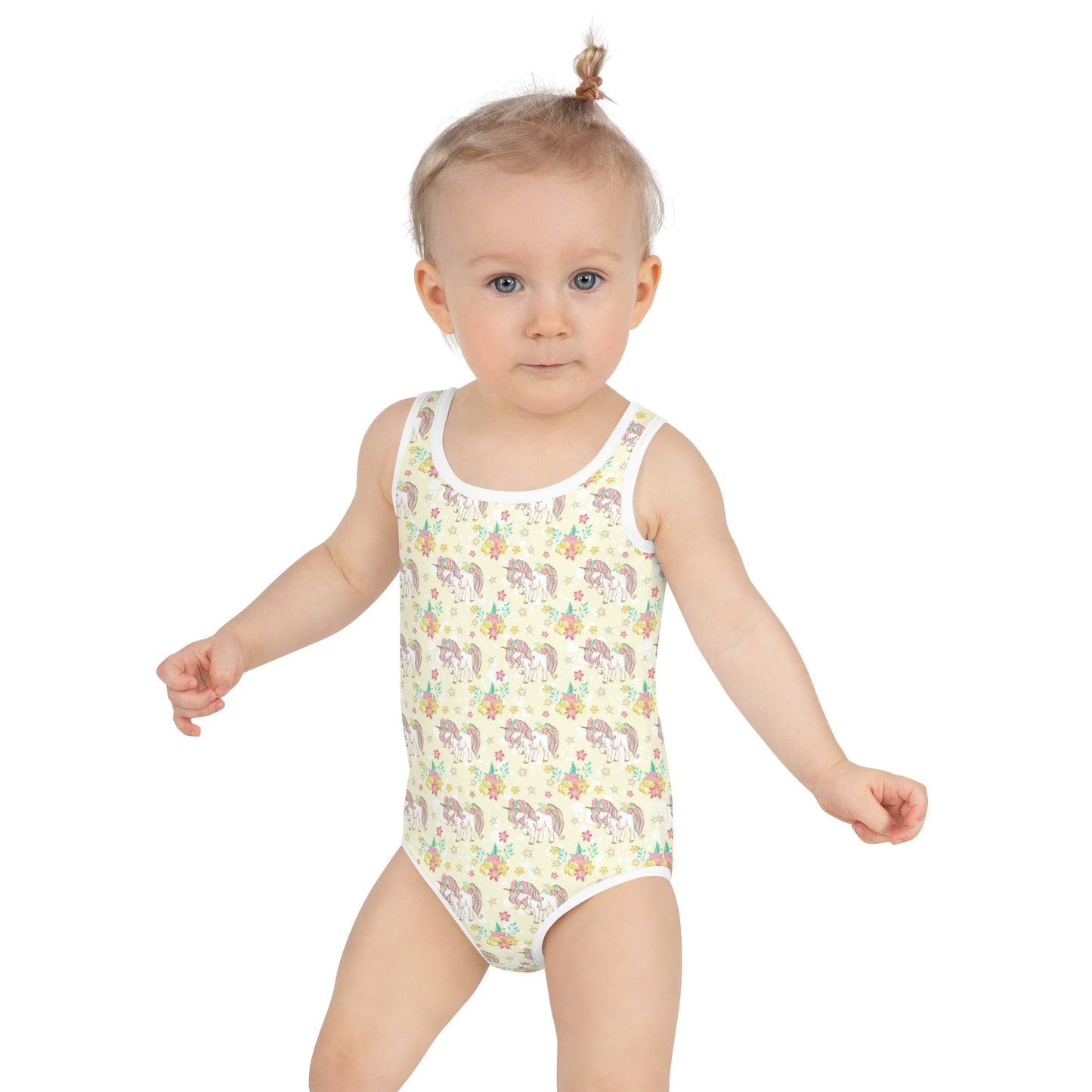 Yellow Unicorn Pattern - Kids Swimsuit