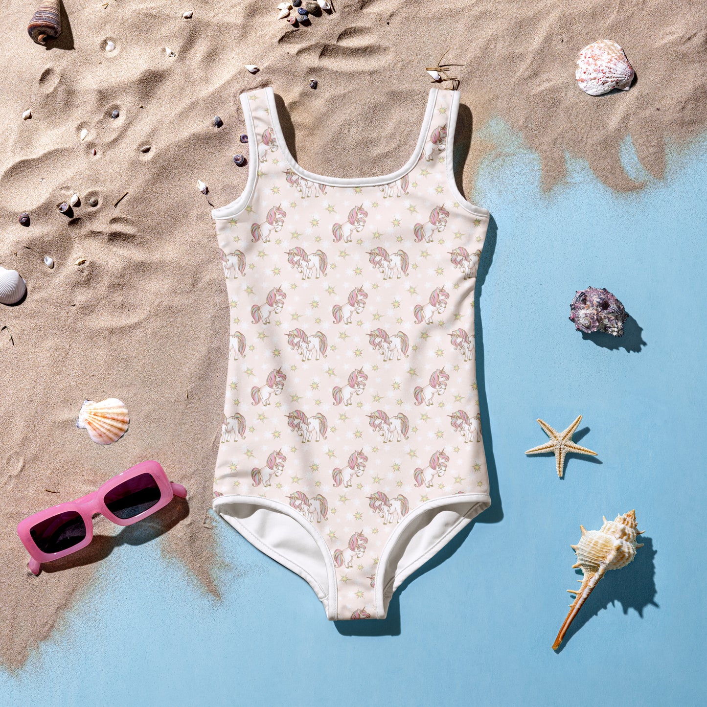 Pink Unicorn Pattern - Kids Swimsuit