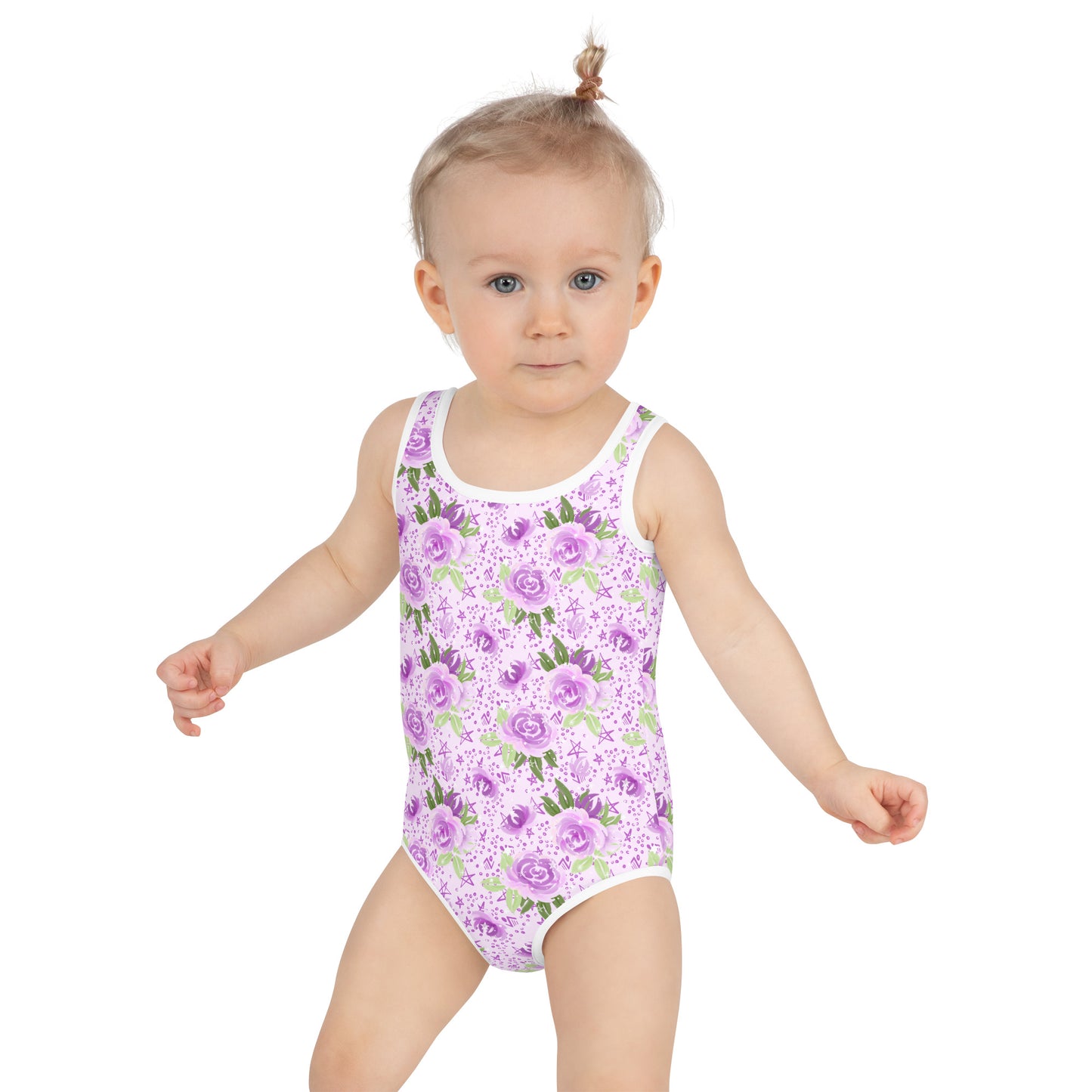 Purple Flowers - Kids Swimsuit