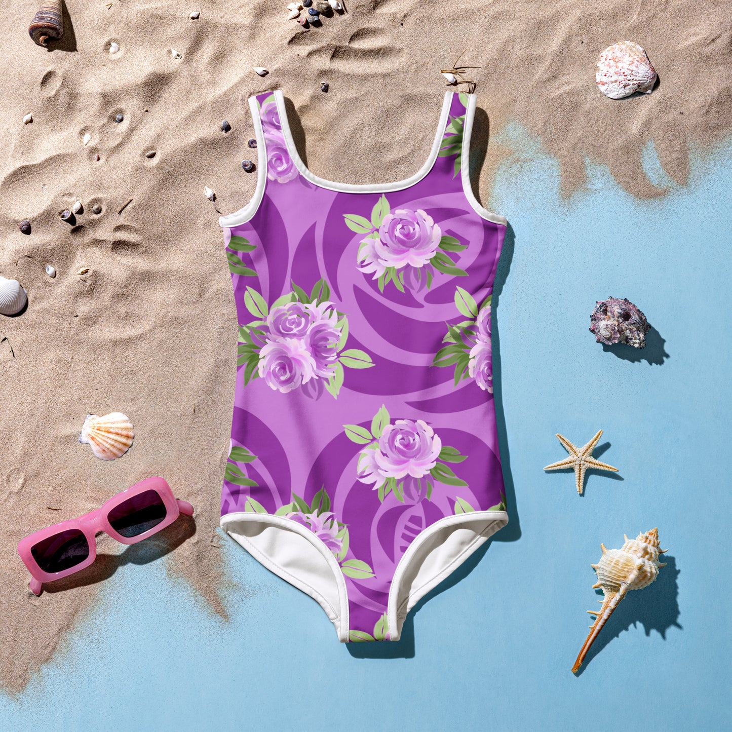 Purple Roses - Kids Swimsuit
