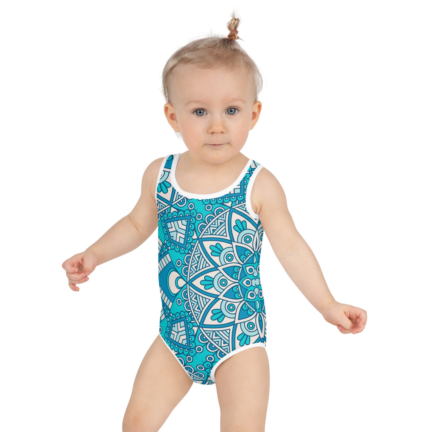 Blue Abstract Mandala - Kids Swimsuit