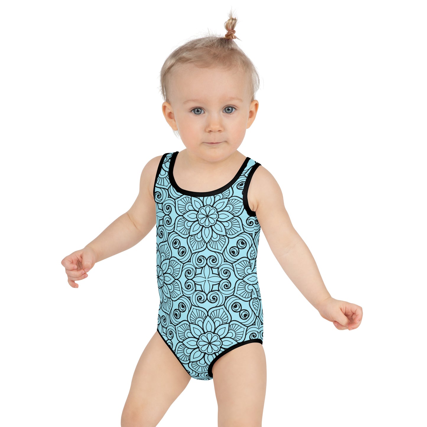 Blue and Black Mandala - Kids Swimsuit