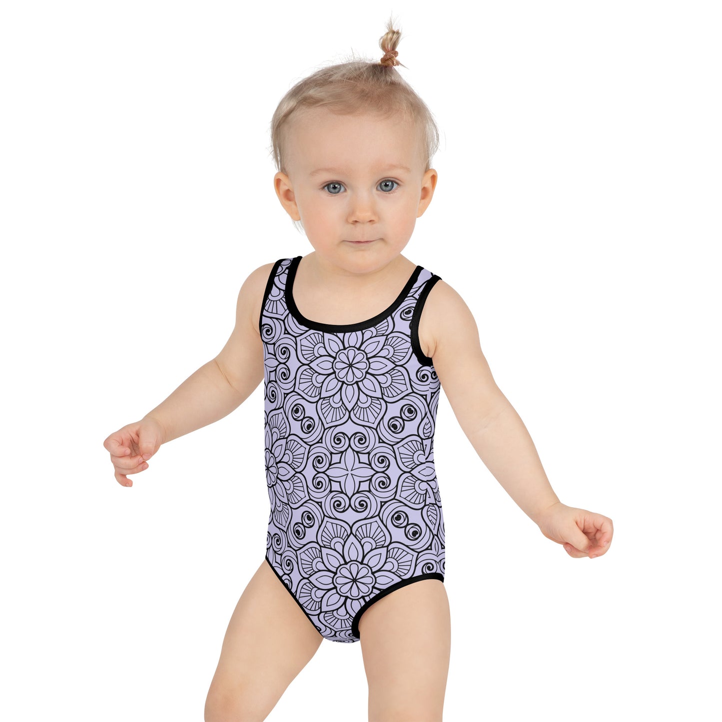 Purple and Black Mandala - Kids Swimsuit