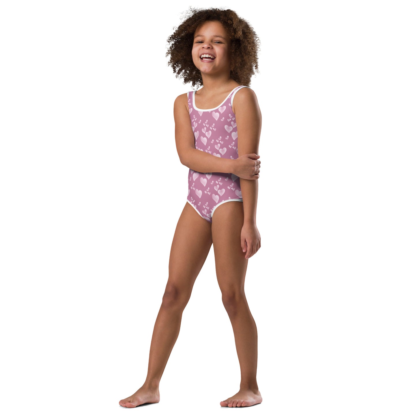 Pink Floating Hearts - Kids Swimsuit