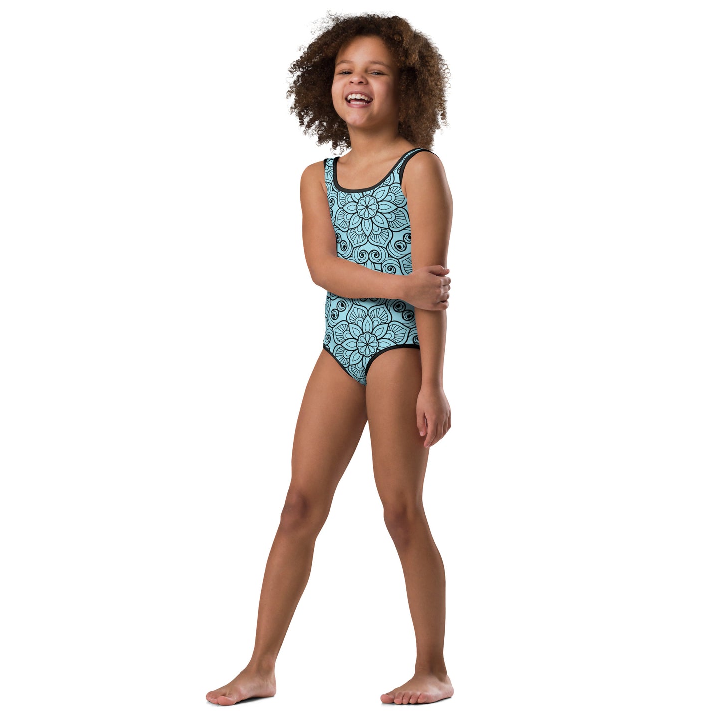 Blue and Black Mandala - Kids Swimsuit