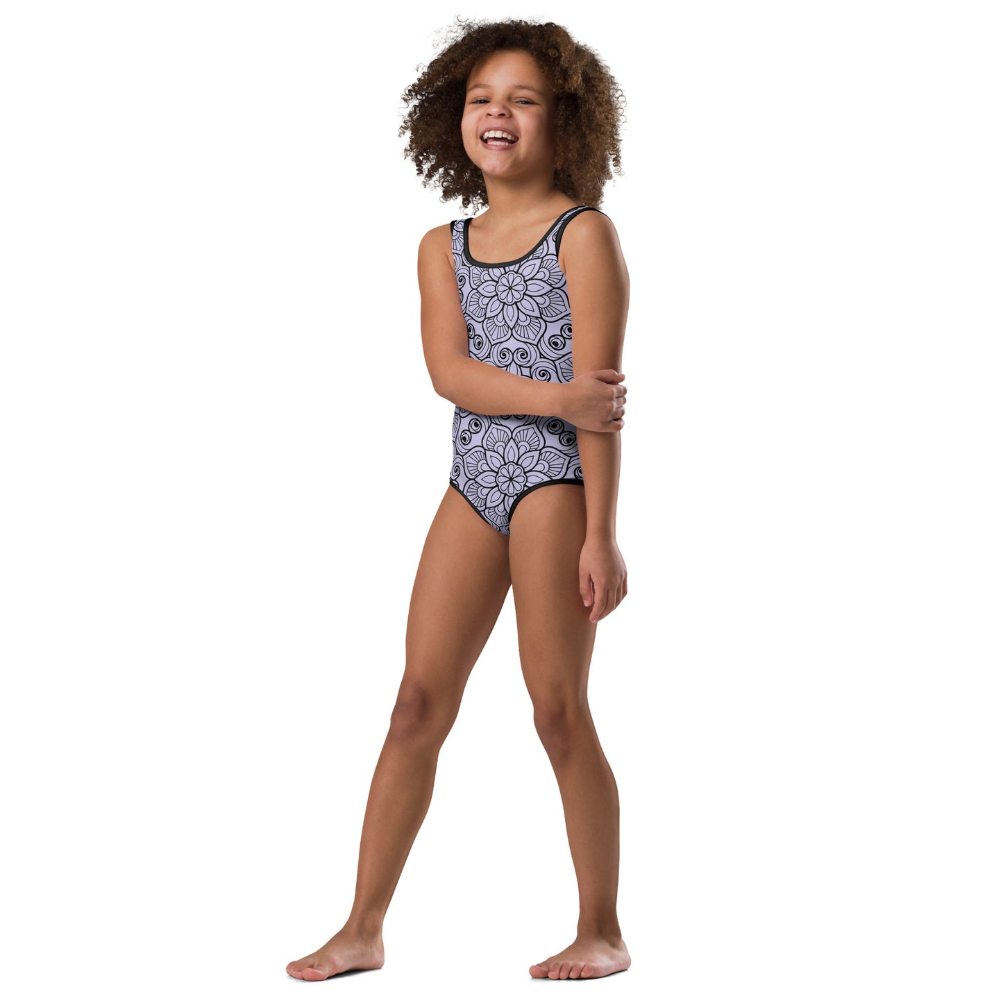 Purple and Black Mandala - Kids Swimsuit