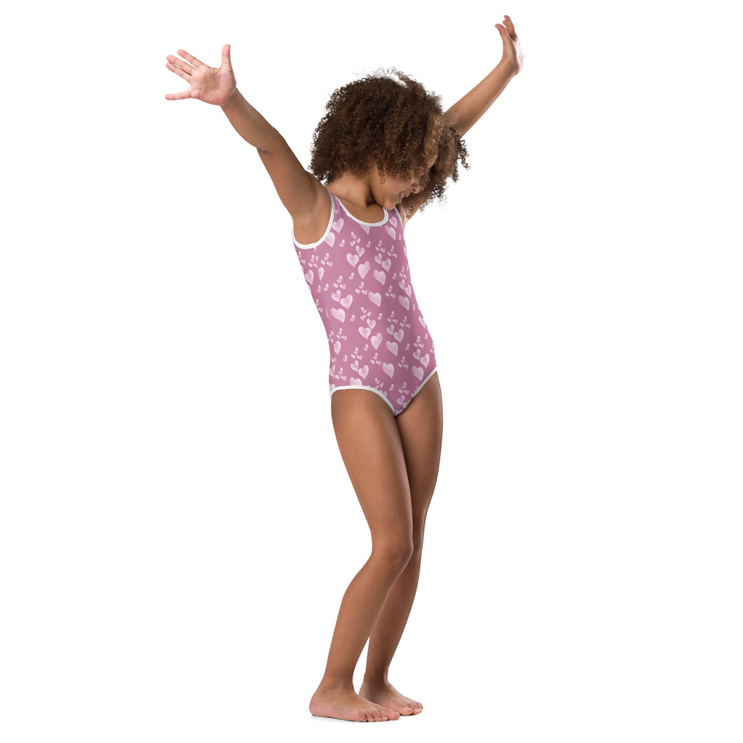 Pink Floating Hearts - Kids Swimsuit