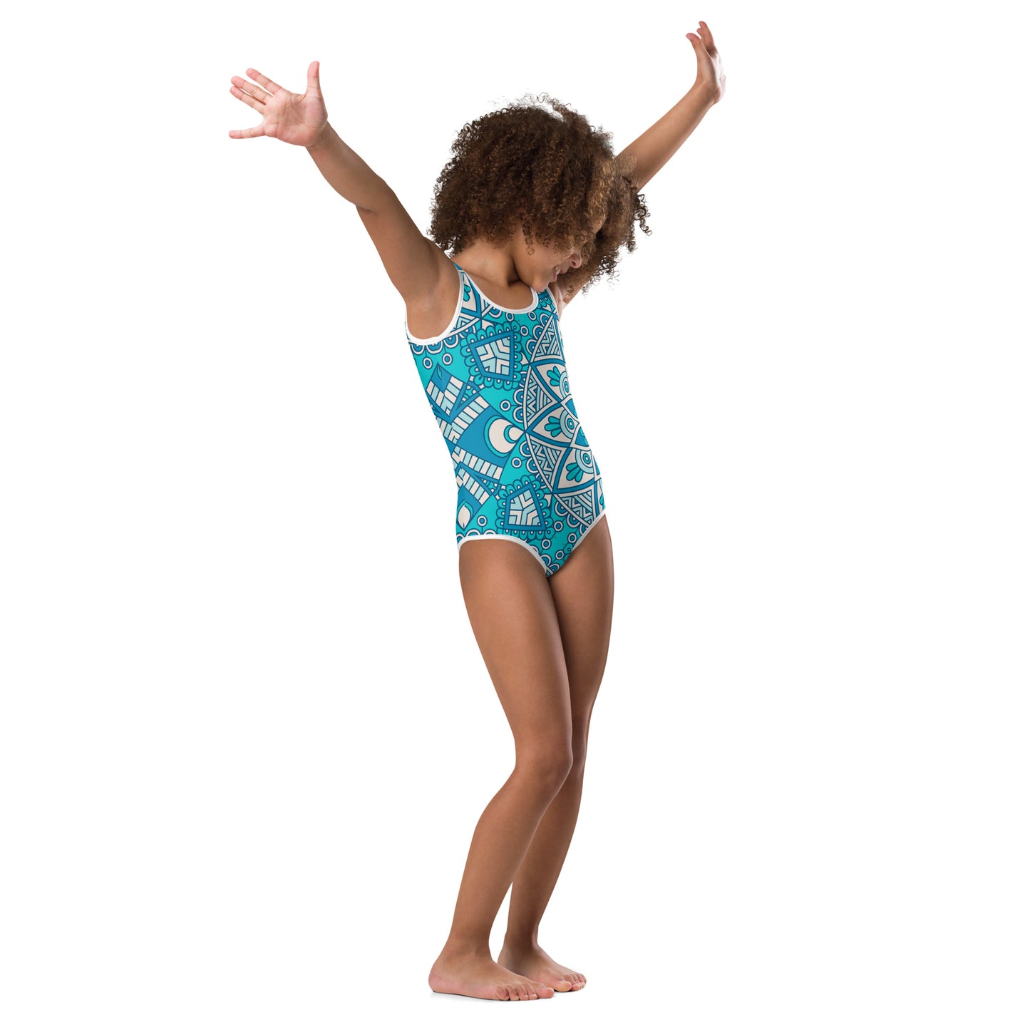 Blue Abstract Mandala - Kids Swimsuit