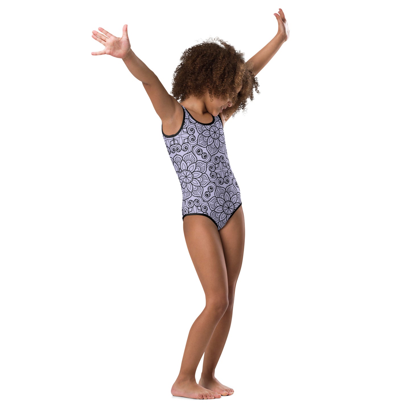 Purple and Black Mandala - Kids Swimsuit