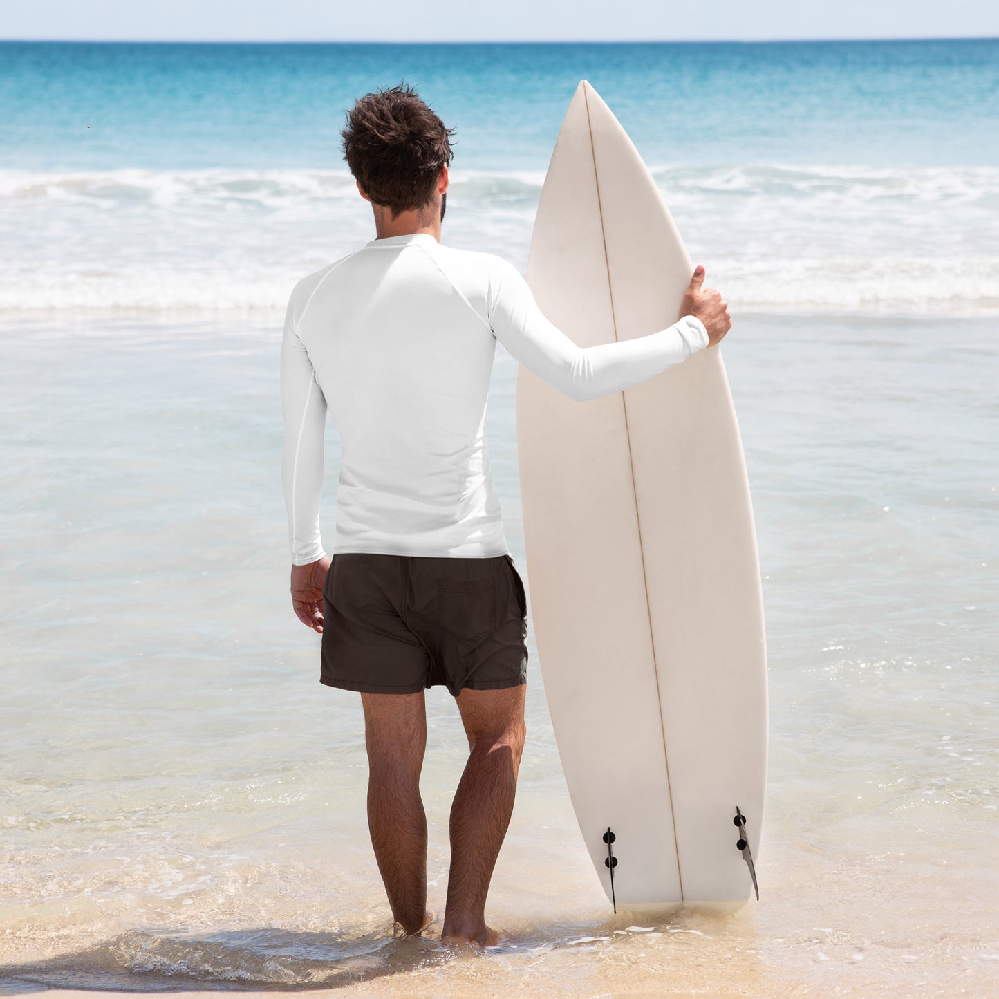 Watercolor Sunset - Saltwater Heals - White - Men's Rash Guard