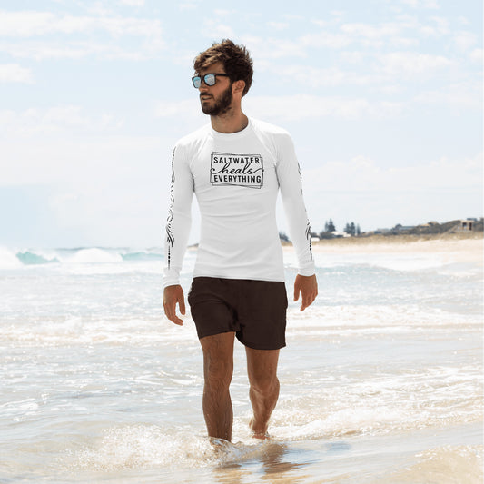 Saltwater Heals Everything - White - Men's Rash Guard