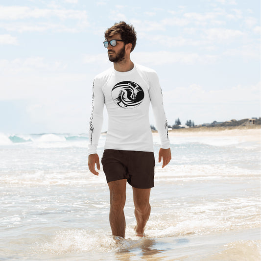 Dragon Yin Yang - White - Men's Rash Guard