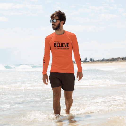 Always Believe in the Impossible - Orange - Men's Rash Guard