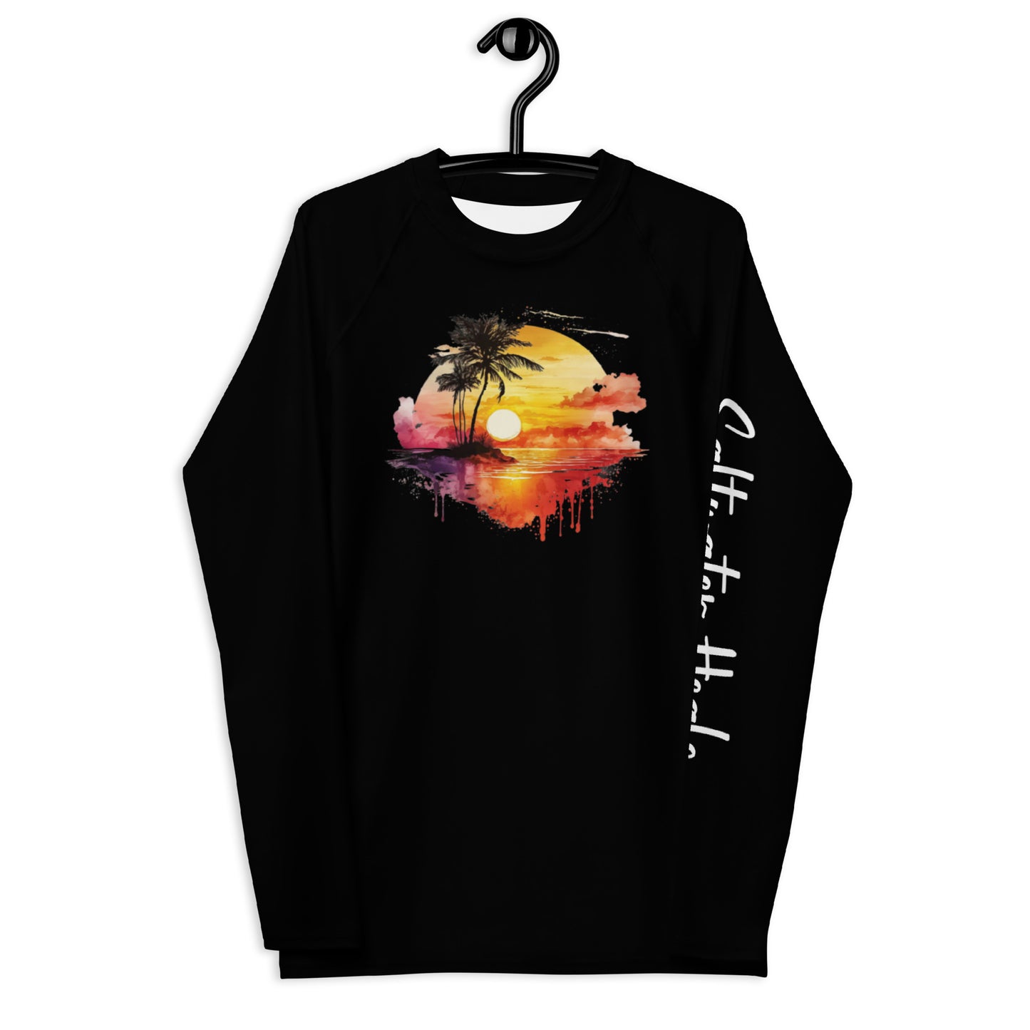 Amazing Ocean Sunset - Saltwater Heals - Black - Men's Rash Guard