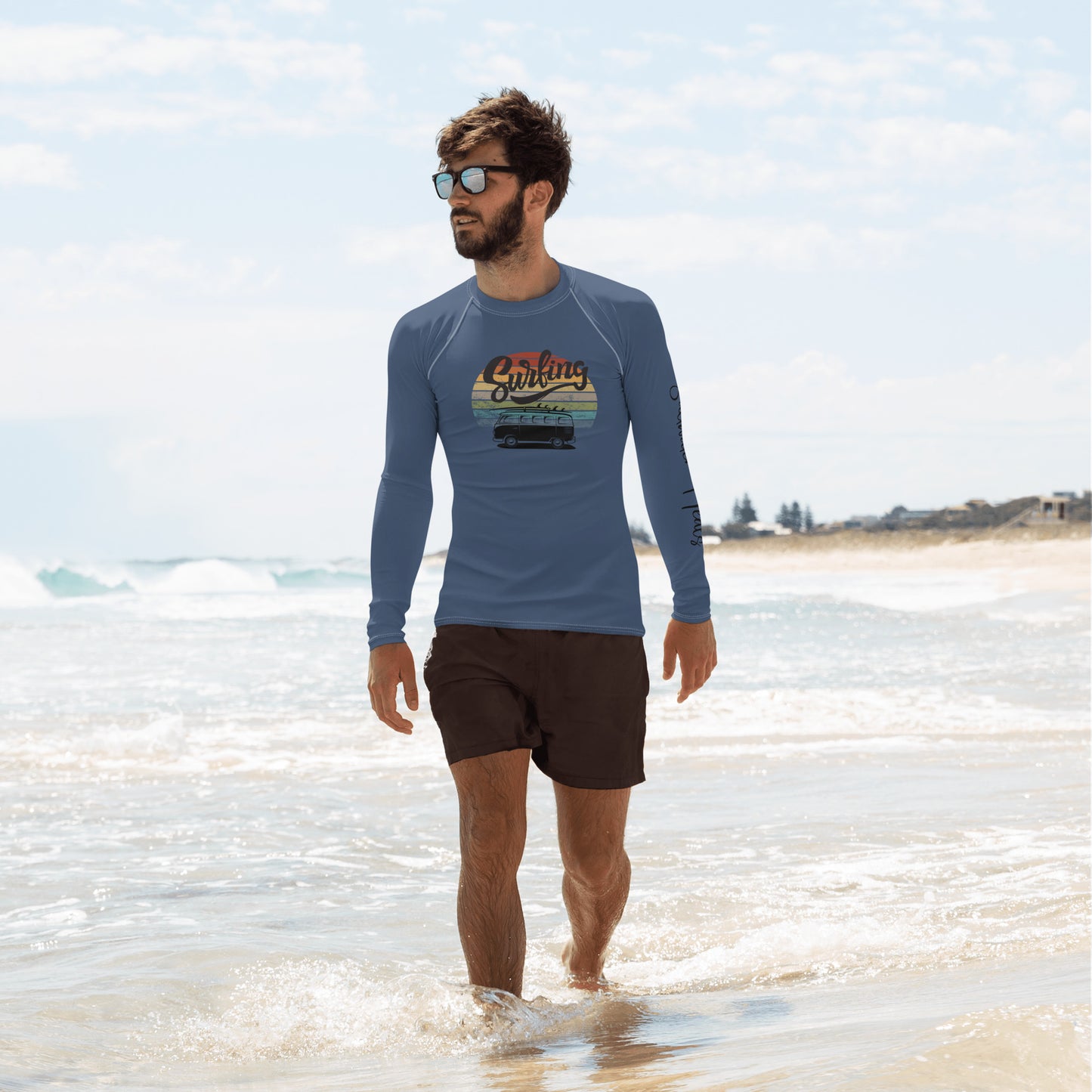 Surfing with Van - Saltwater Heals - Men's Rash Guard