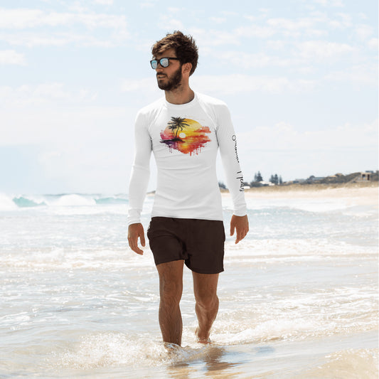 Amazing Ocean Sunset - Saltwater Heals - White - Men's Rash Guard