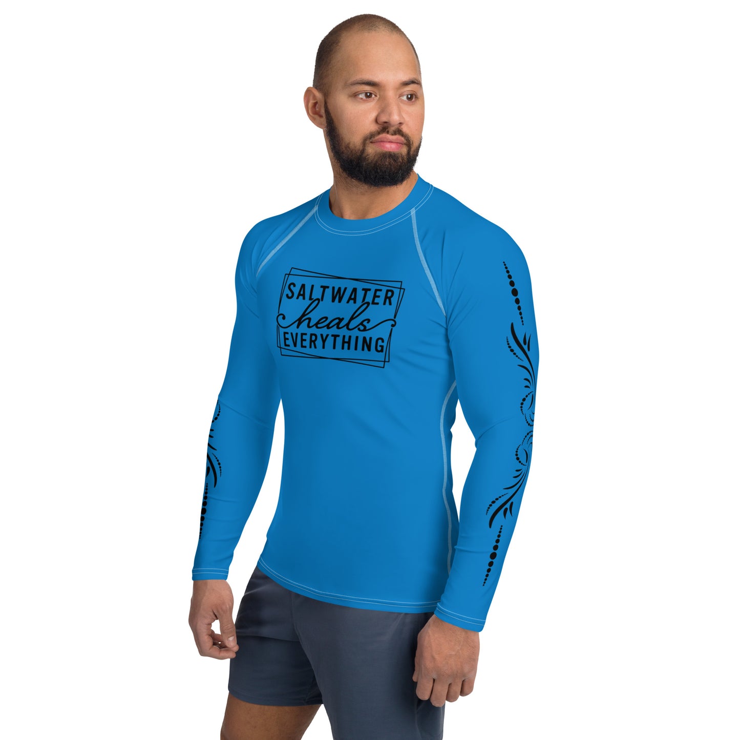 Saltwater Heals Everything - Blue - Men's Rash Guard