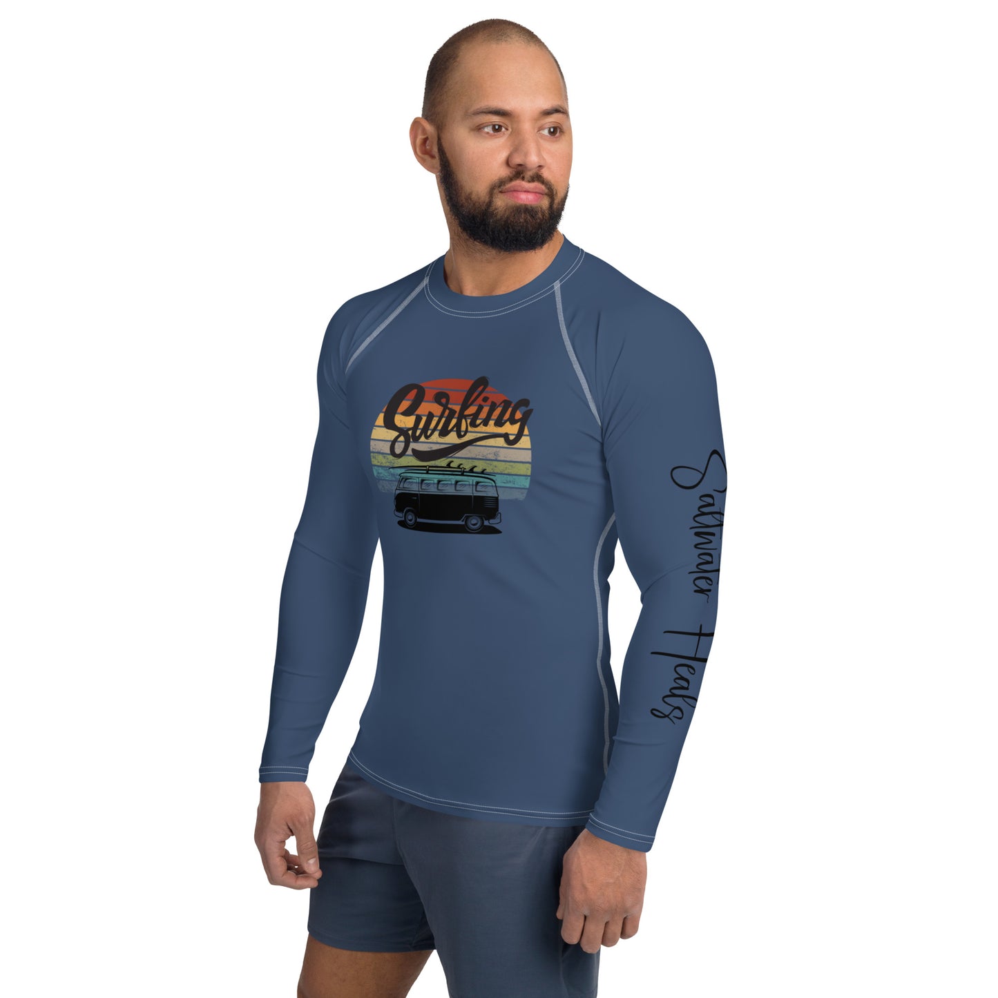 Surfing with Van - Saltwater Heals - Men's Rash Guard