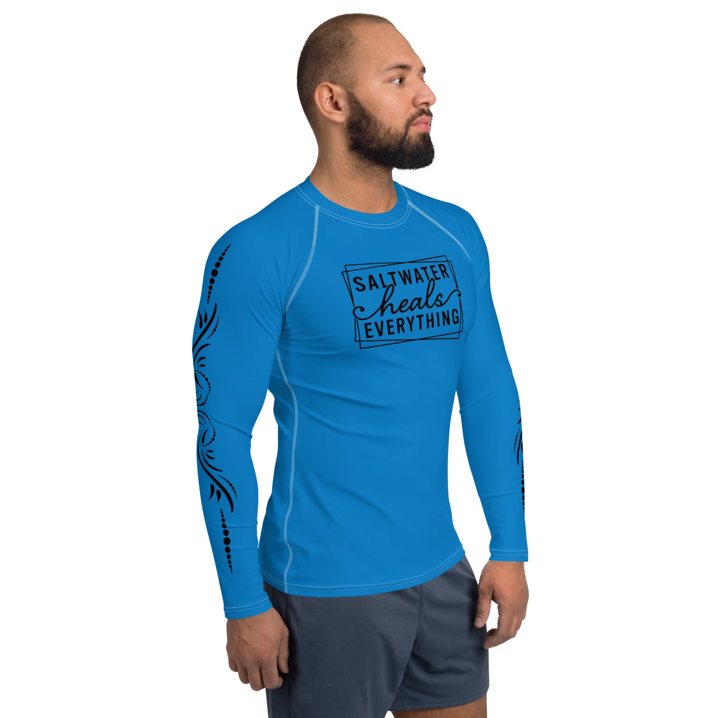 Saltwater Heals Everything - Blue - Men's Rash Guard