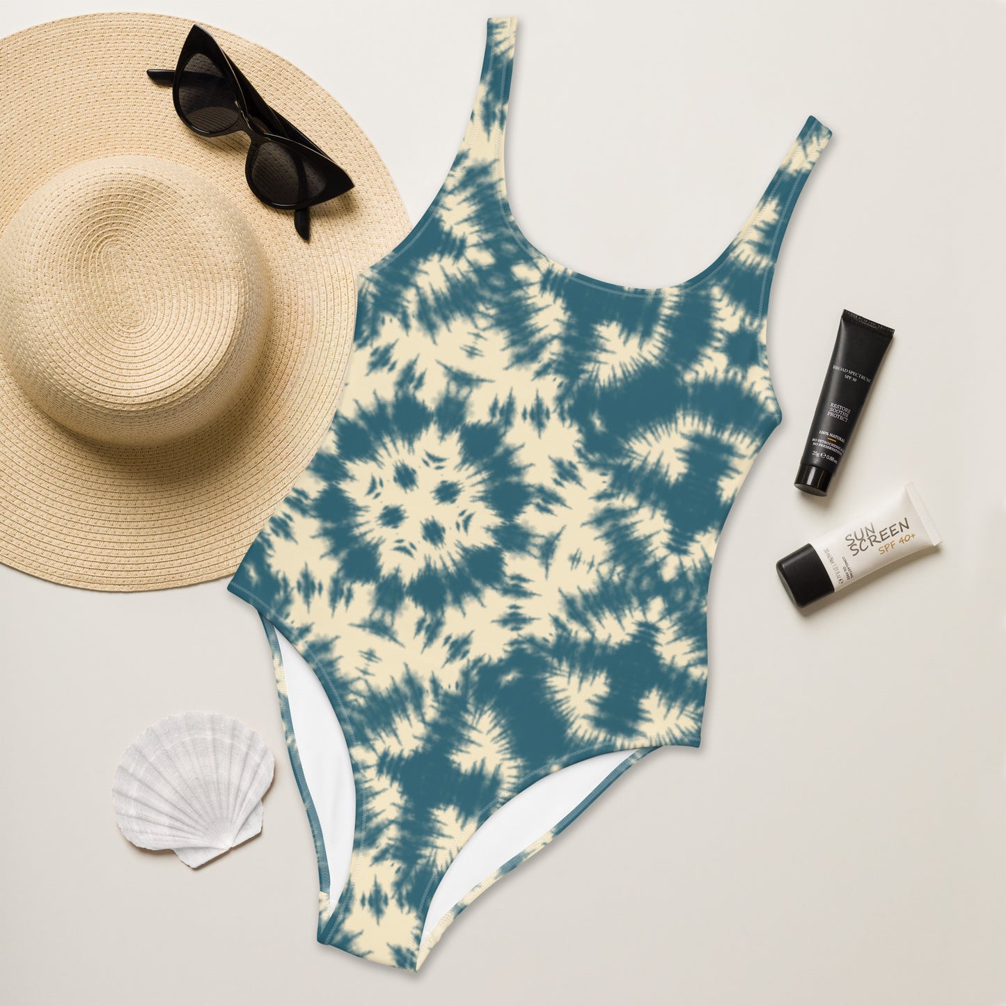 Batik Teal - One-Piece Women Swimsuit