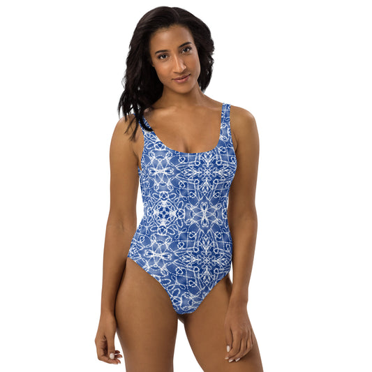 Batik - Blue - One-Piece Women  Swimsuit