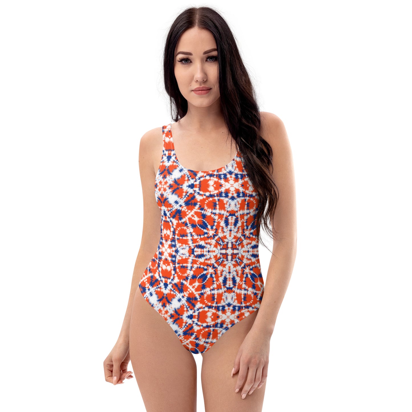 Batik - Orange and Blue - One-Piece Women Swimsuit