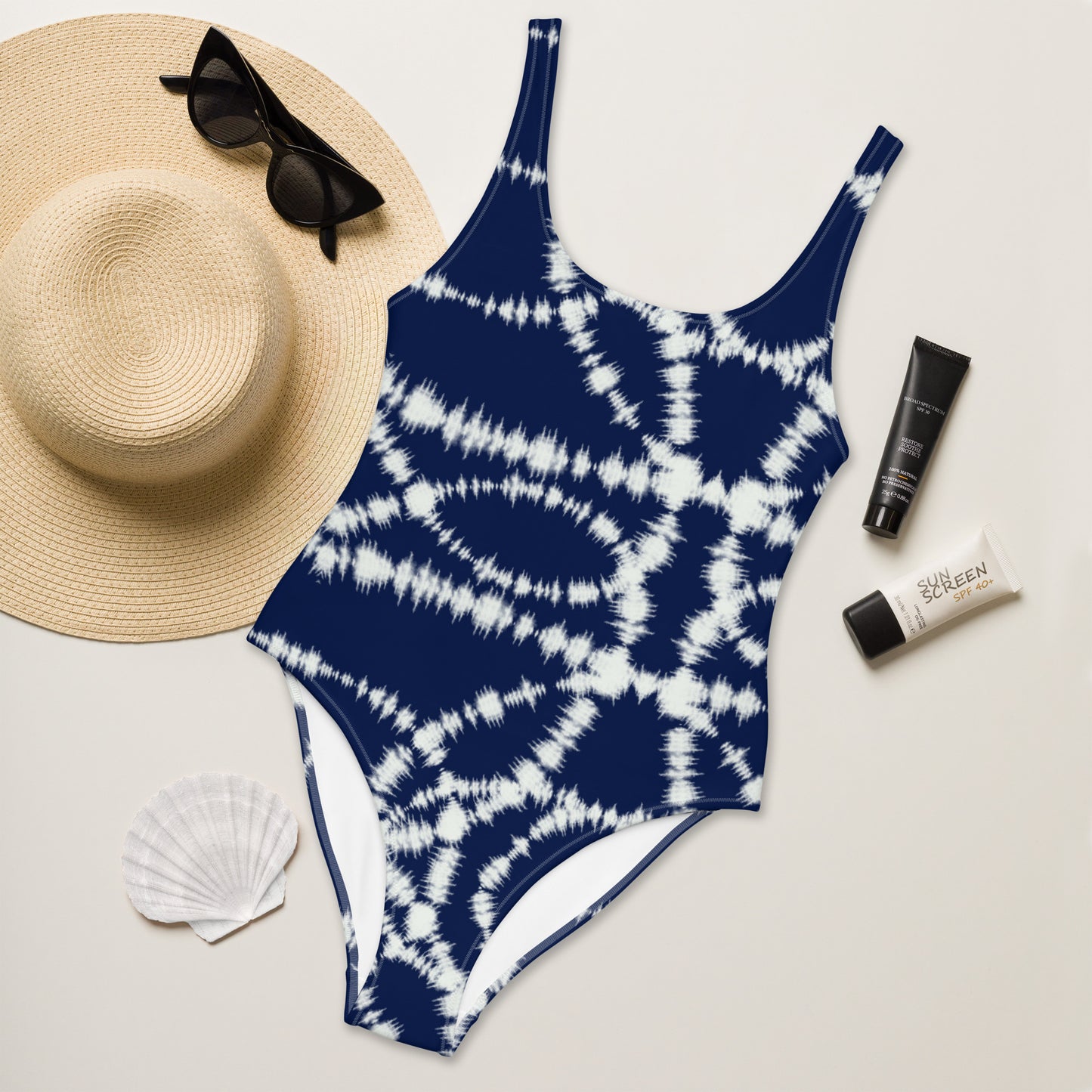 Indigo Batik 2 - One-Piece Women Swimsuit