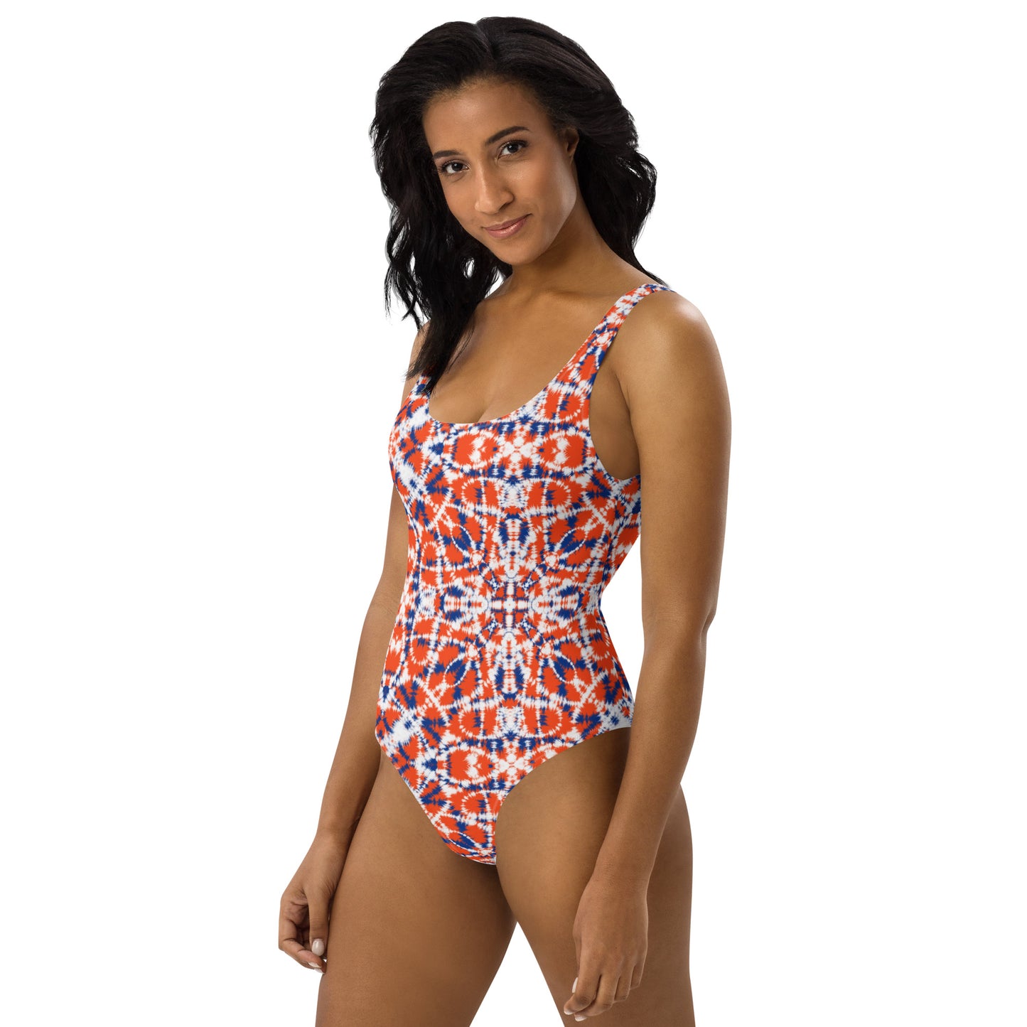 Batik - Orange and Blue - One-Piece Women Swimsuit