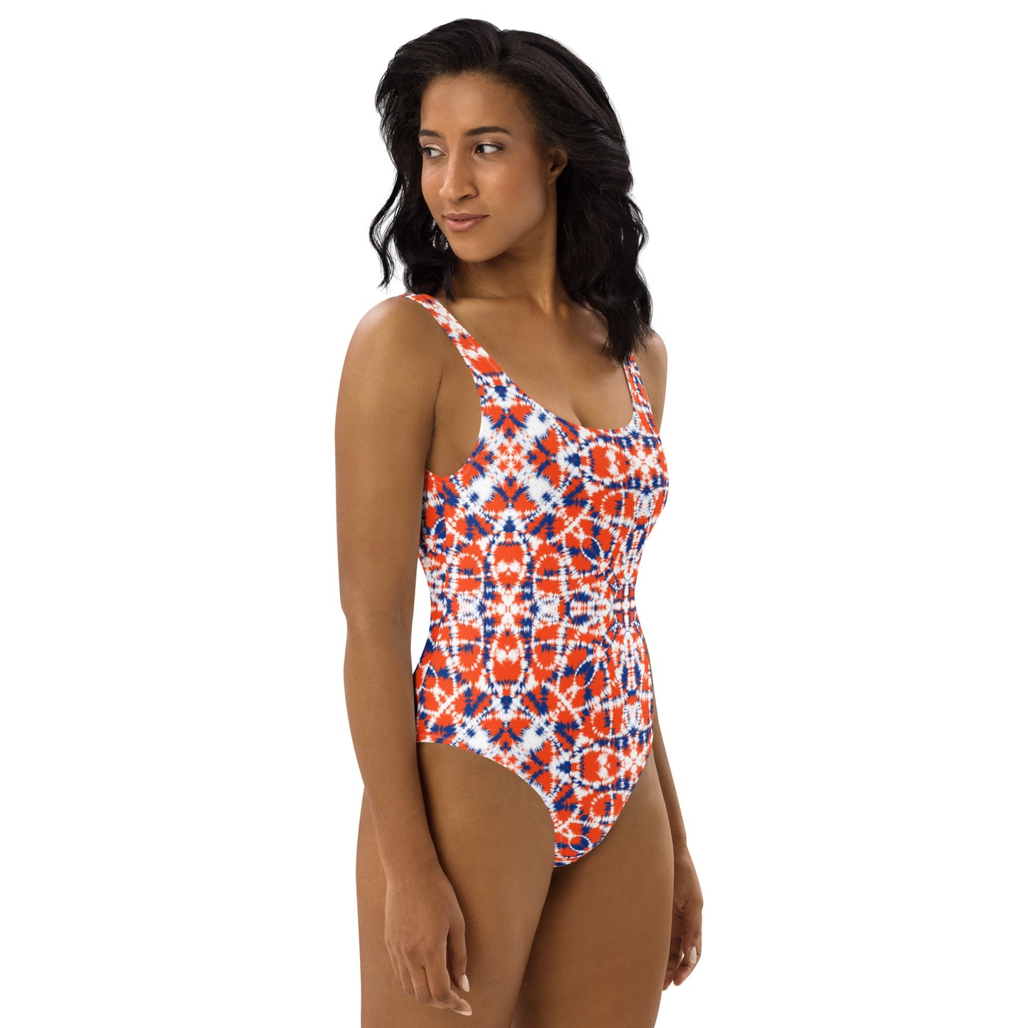 Batik - Orange and Blue - One-Piece Women Swimsuit