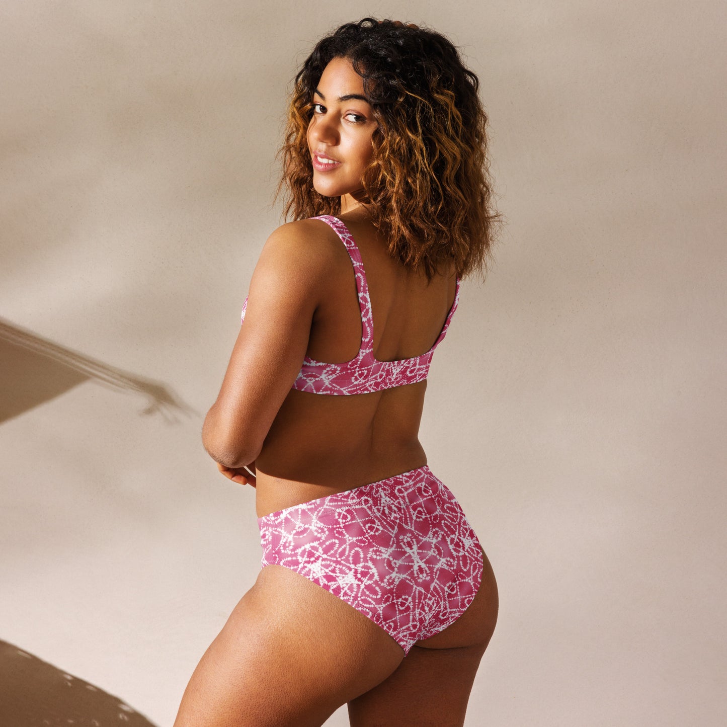 Batik - Pink - Recycled high-waisted bikini