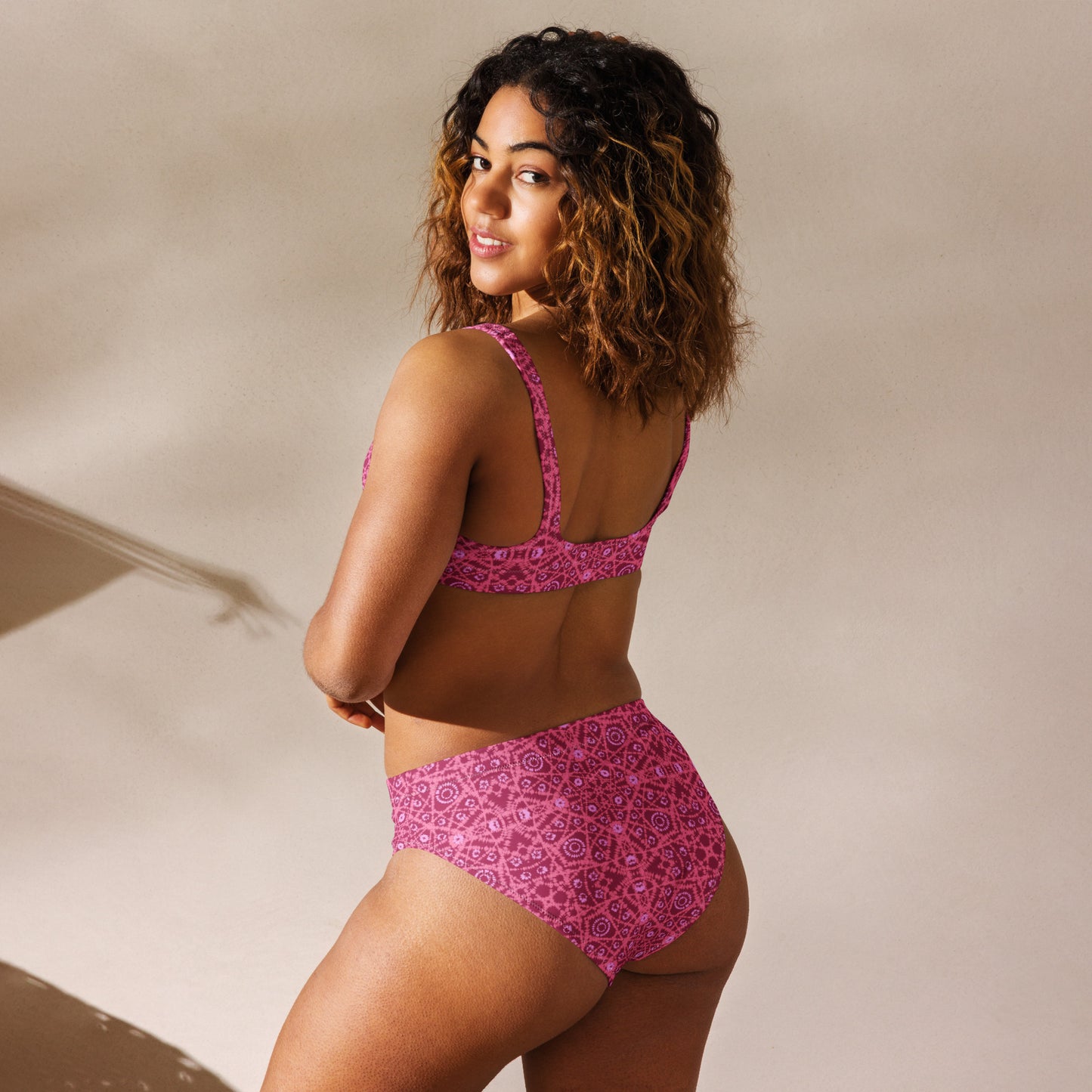 Batik - Red and Pink - Recycled high-waisted bikini