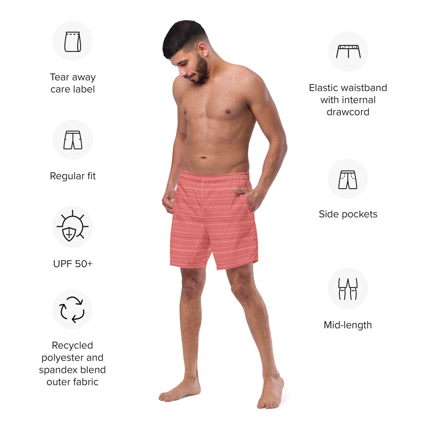 Tribal Red - Swim Trunks