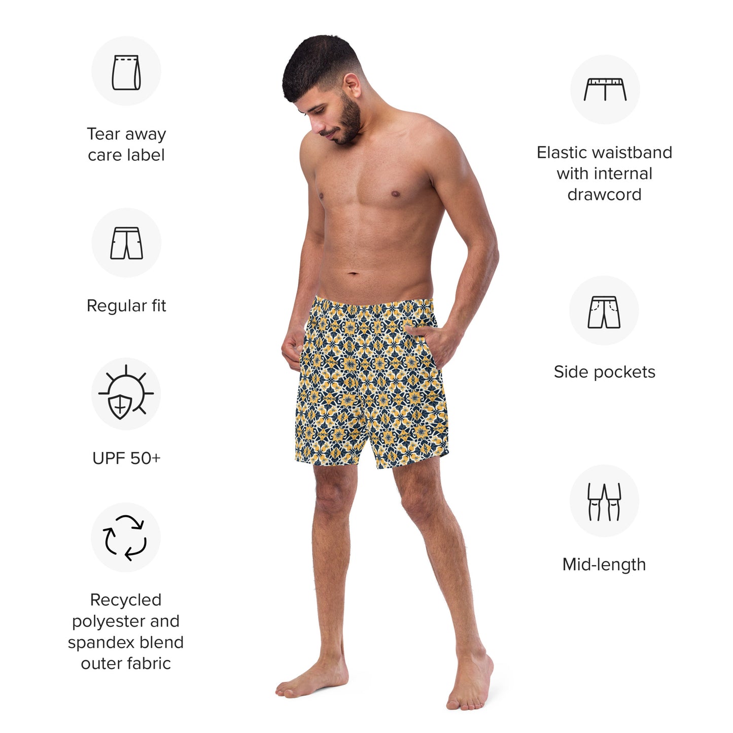 Yellow Moroccan - Swim Trunks
