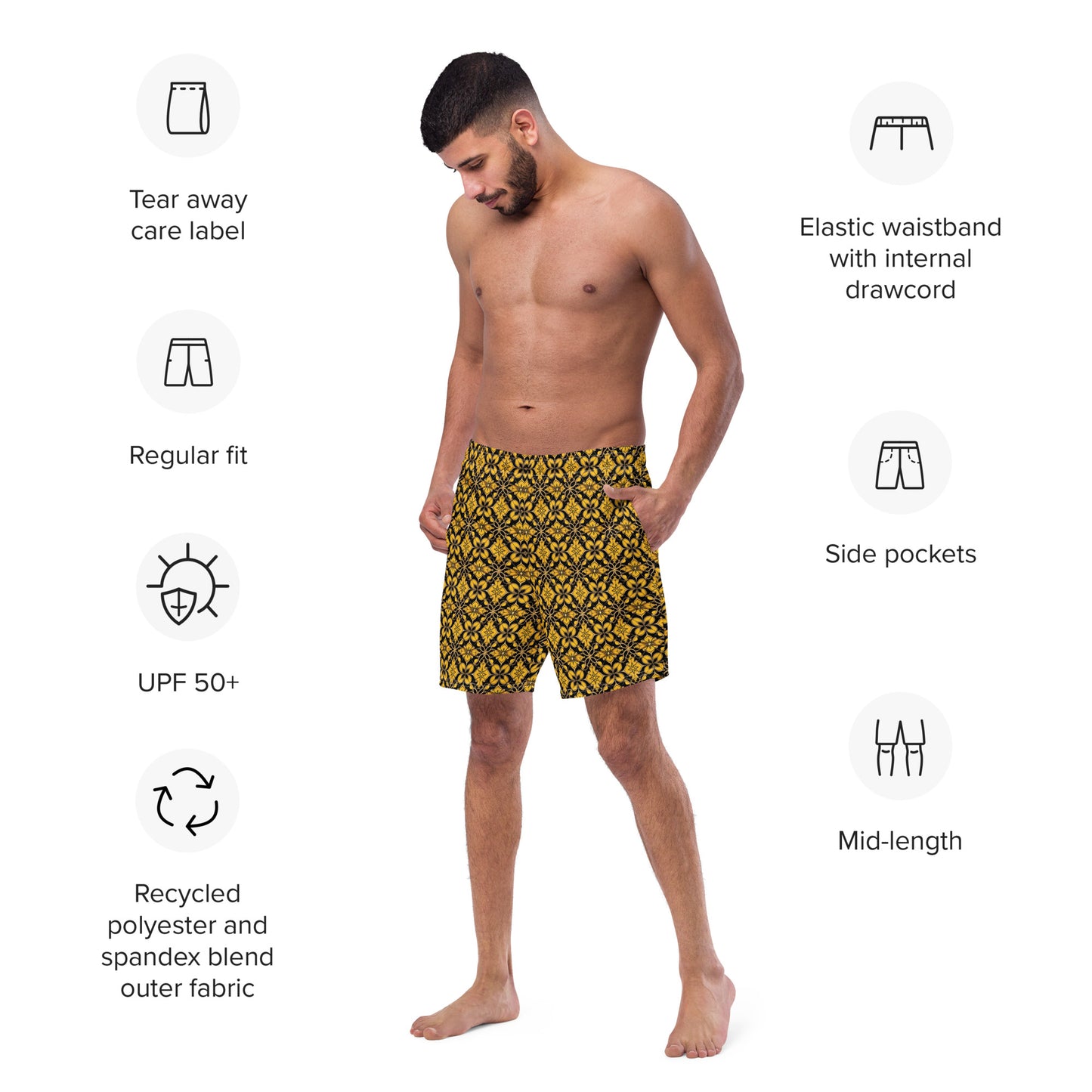 Yellow Moroccan - Swim Trunks