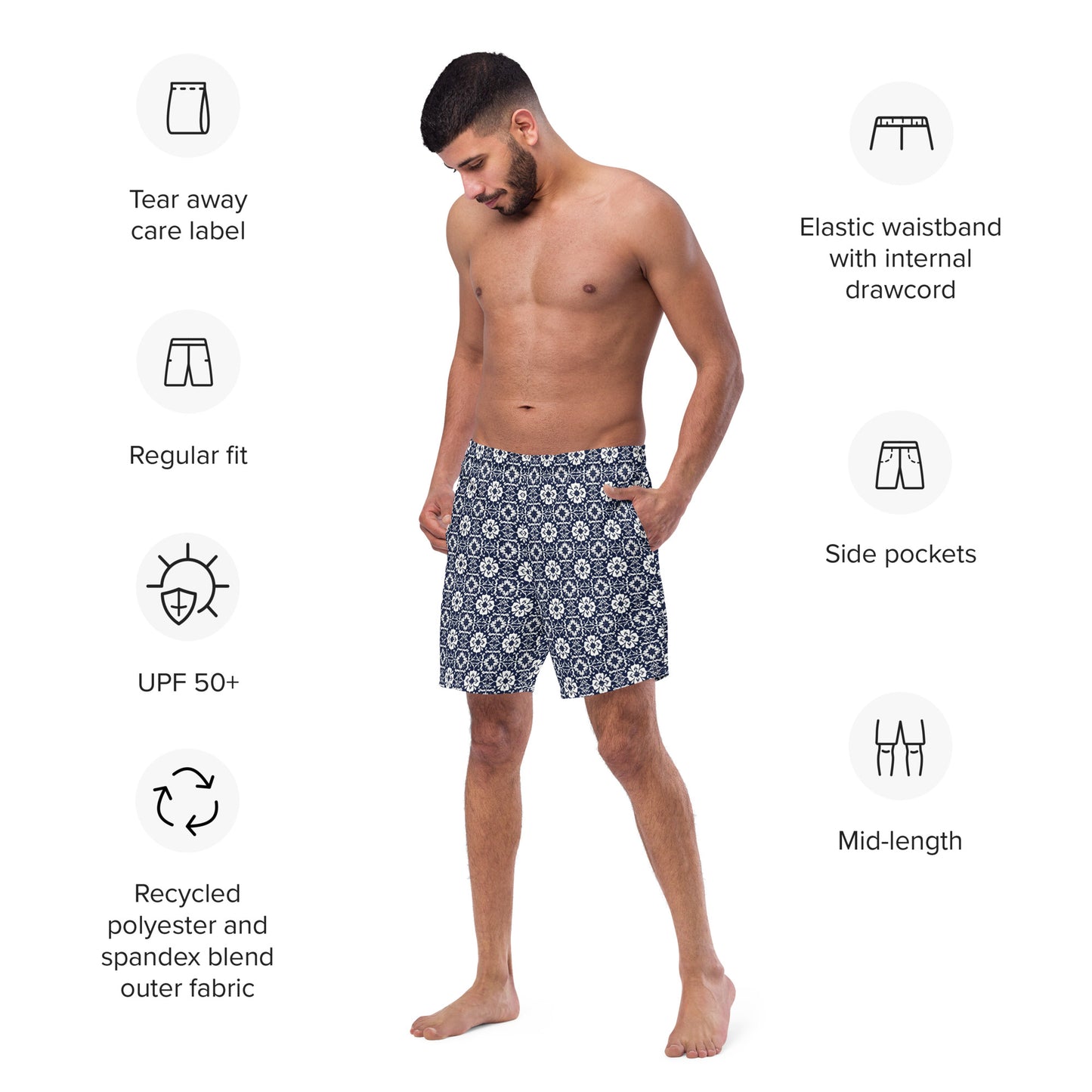 Blue Moroccan - Swim Trunks