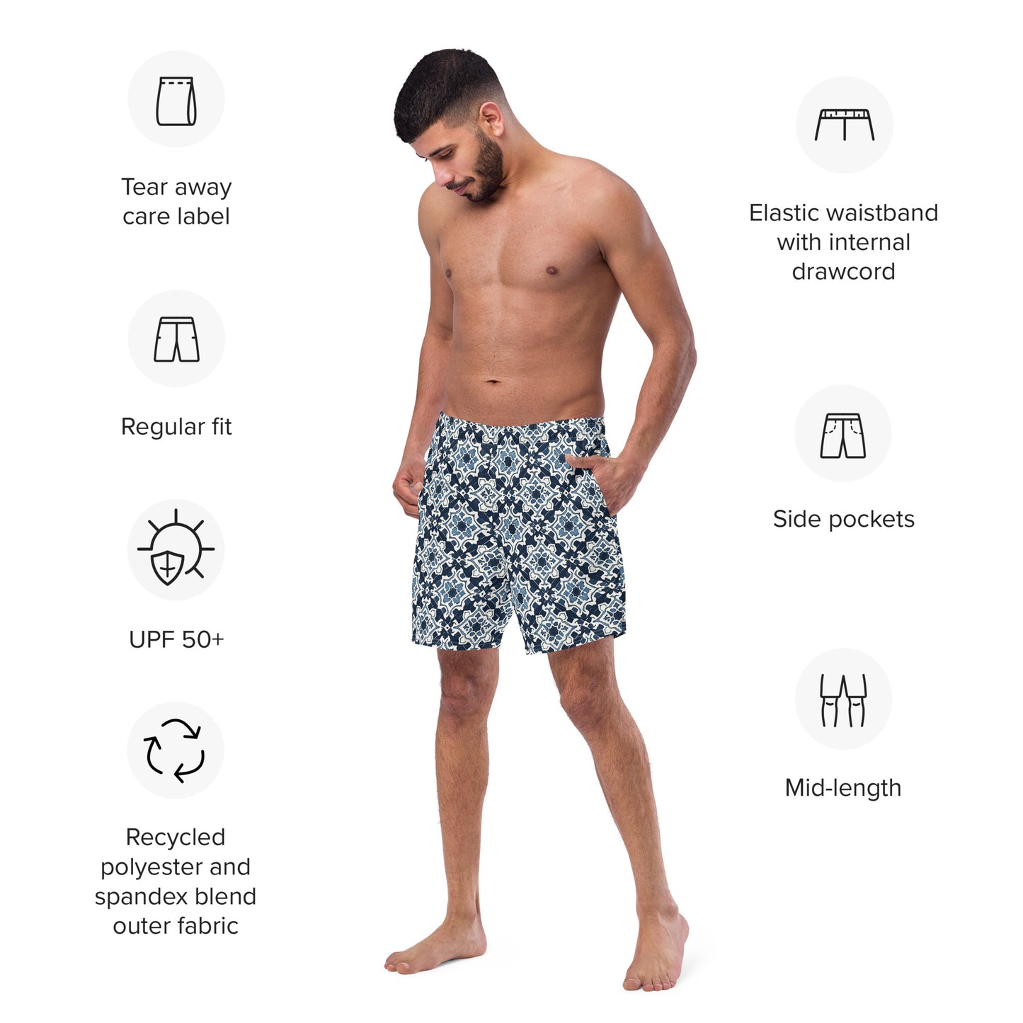 Blue Moroccan - Swim Trunks