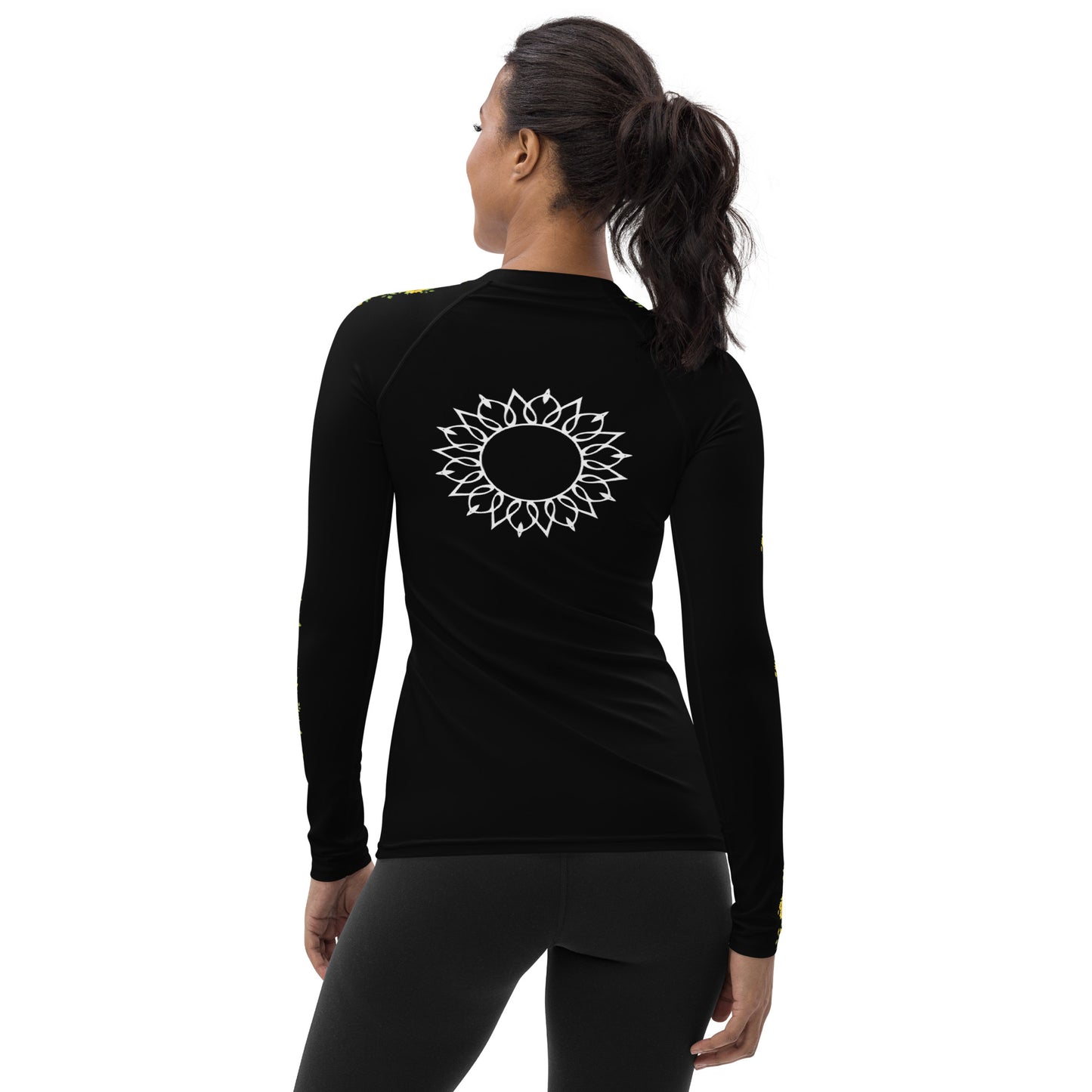 Sunflower Vines - Authentic - Black - Women's Rash Guard