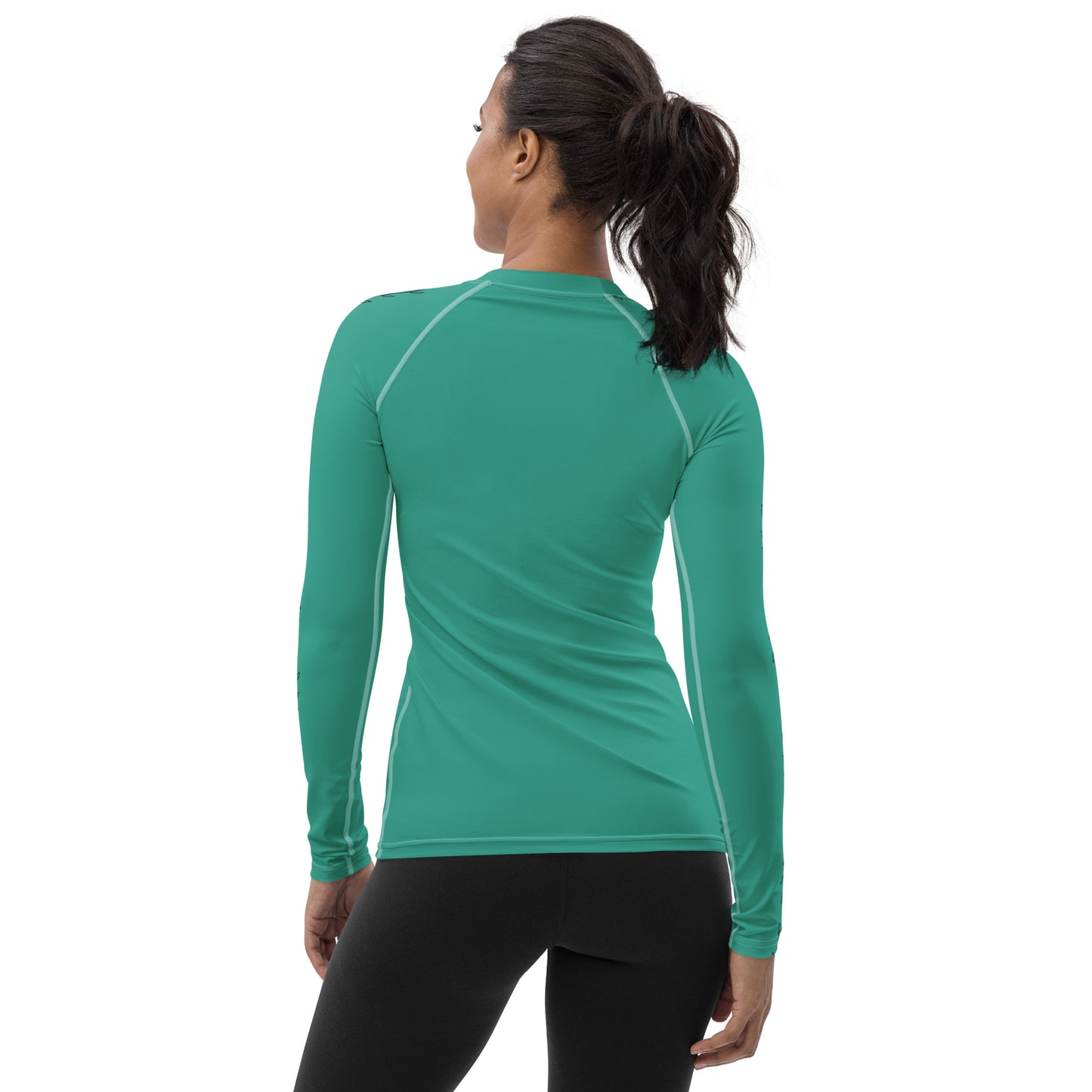 Sunset Heart - Heart Vines - Green/Blue - Women's Rash Guard