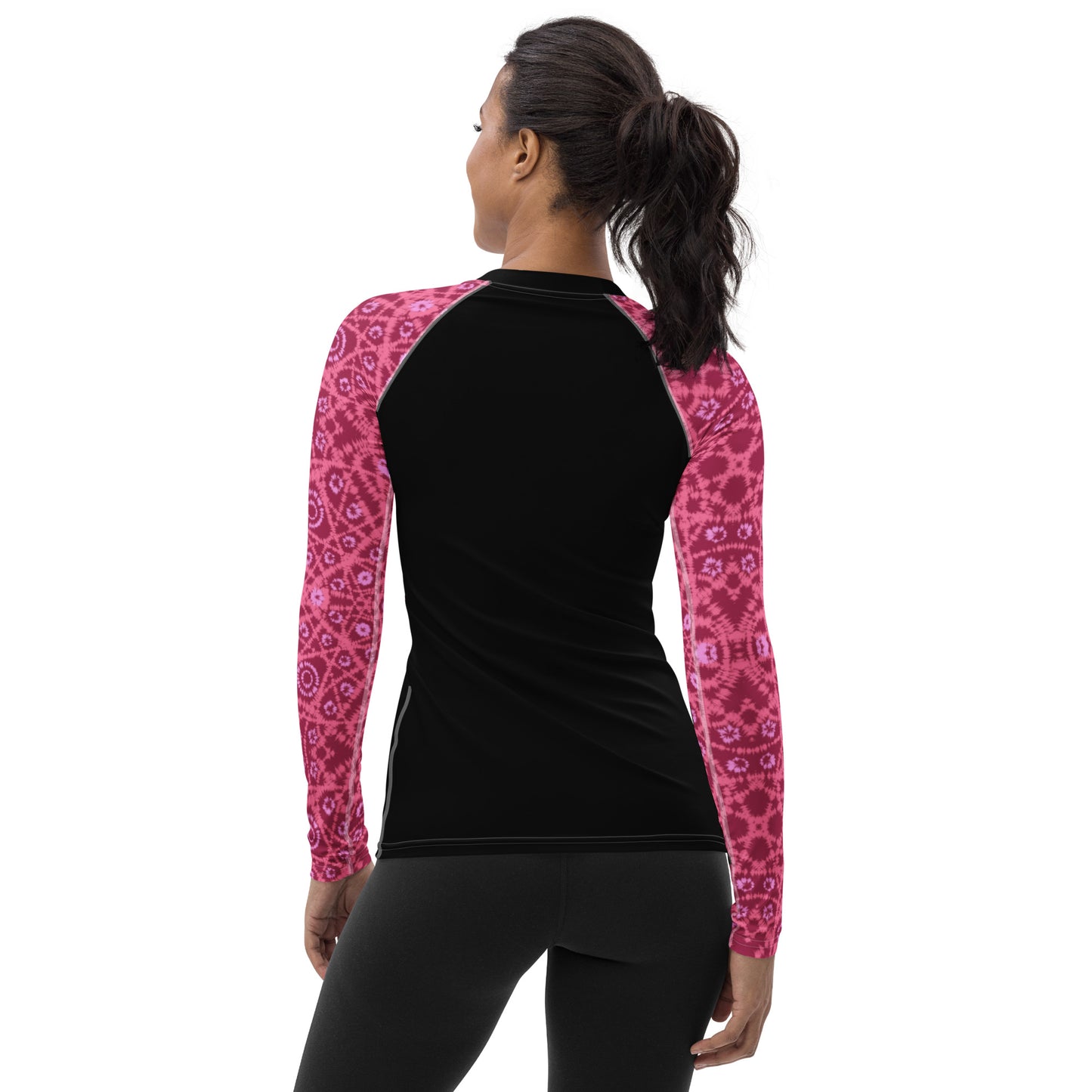 Batik - Red and Pink Sleeves and Black Body - Women's Rash Guard