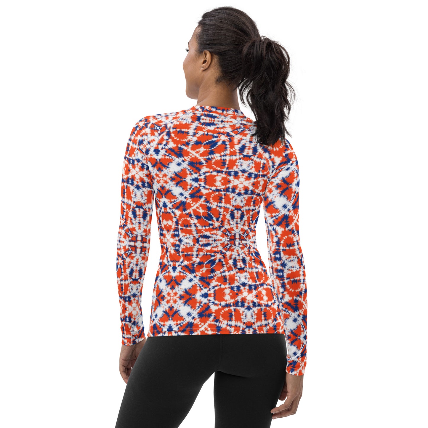 Batik - Orange and Blue - Women's Rash Guard